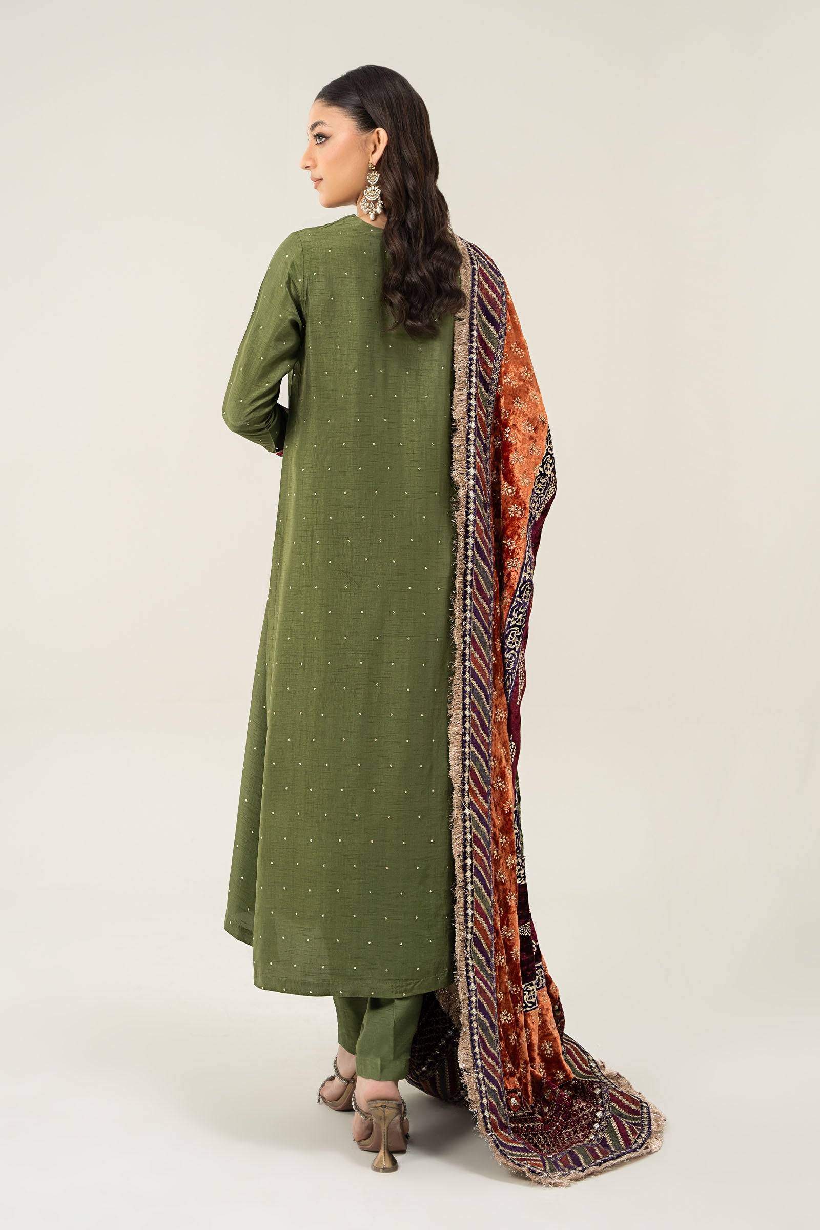 Maira B | Ready to Wear | SF-W24-30 Green by Maria Faisal - Registered Vendor of : Maria B - type : Wedding Dress - 100% original wedding dresses