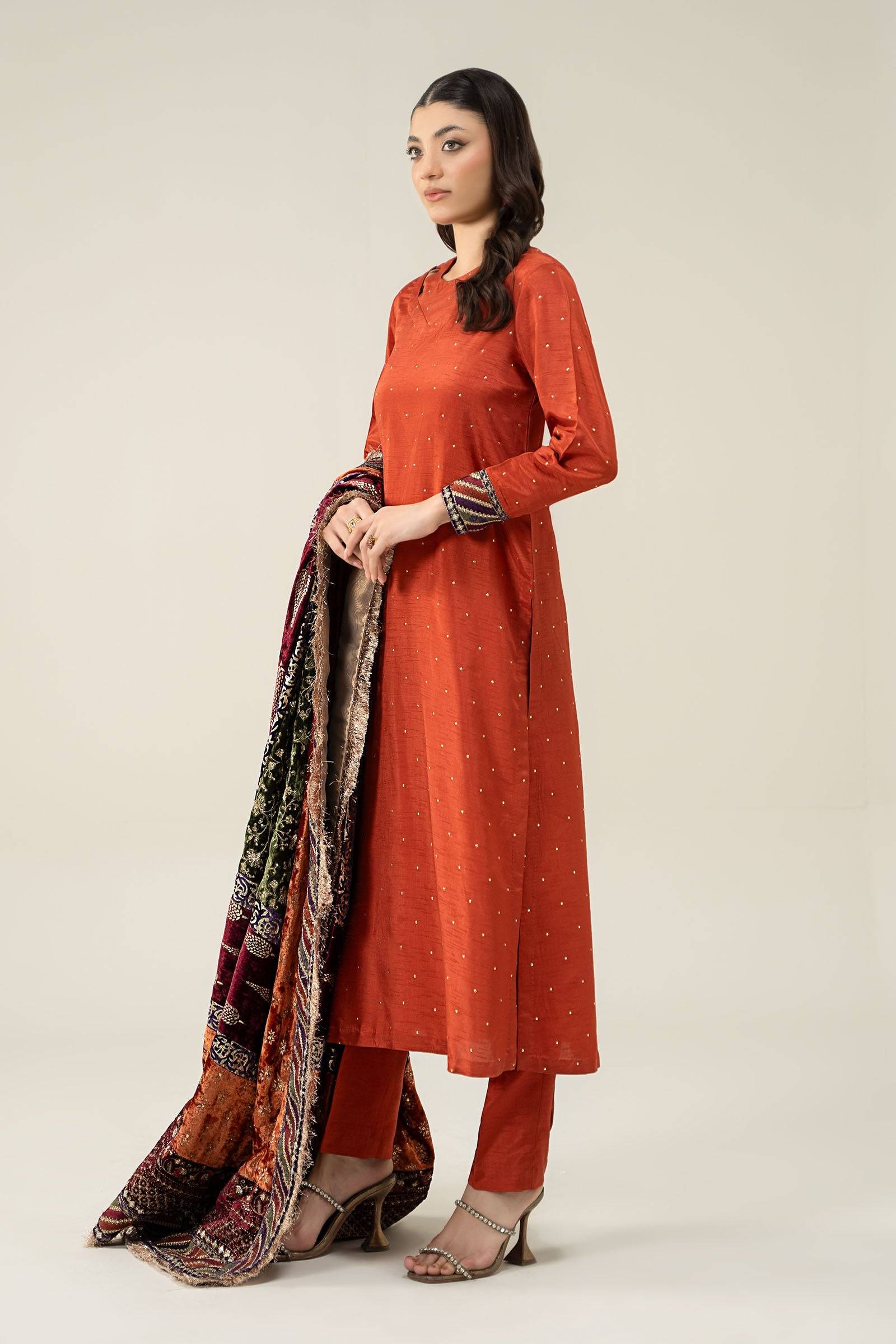 Maira B | Ready to Wear | SF-W24-30 Green by Maria Faisal - Registered Vendor of : Maria B - type : Wedding Dress - 100% original wedding dresses