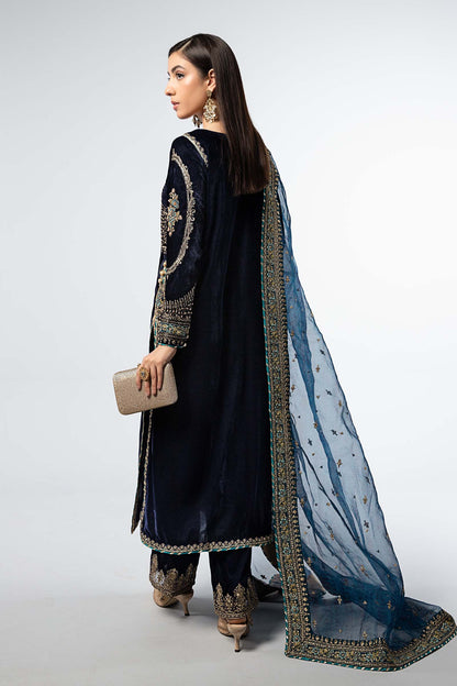Maira B | Ready to Wear | SF-W24-34 Navy Blue by Maria Faisal - Registered Vendor of : Maria B - type : Wedding Dress - 100% original wedding dresses