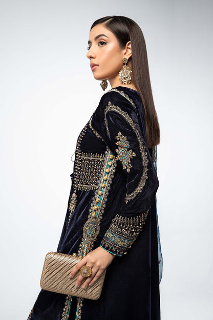 Maira B | Ready to Wear | SF-W24-34 Navy Blue by Maria Faisal - Registered Vendor of : Maria B - type : Wedding Dress - 100% original wedding dresses