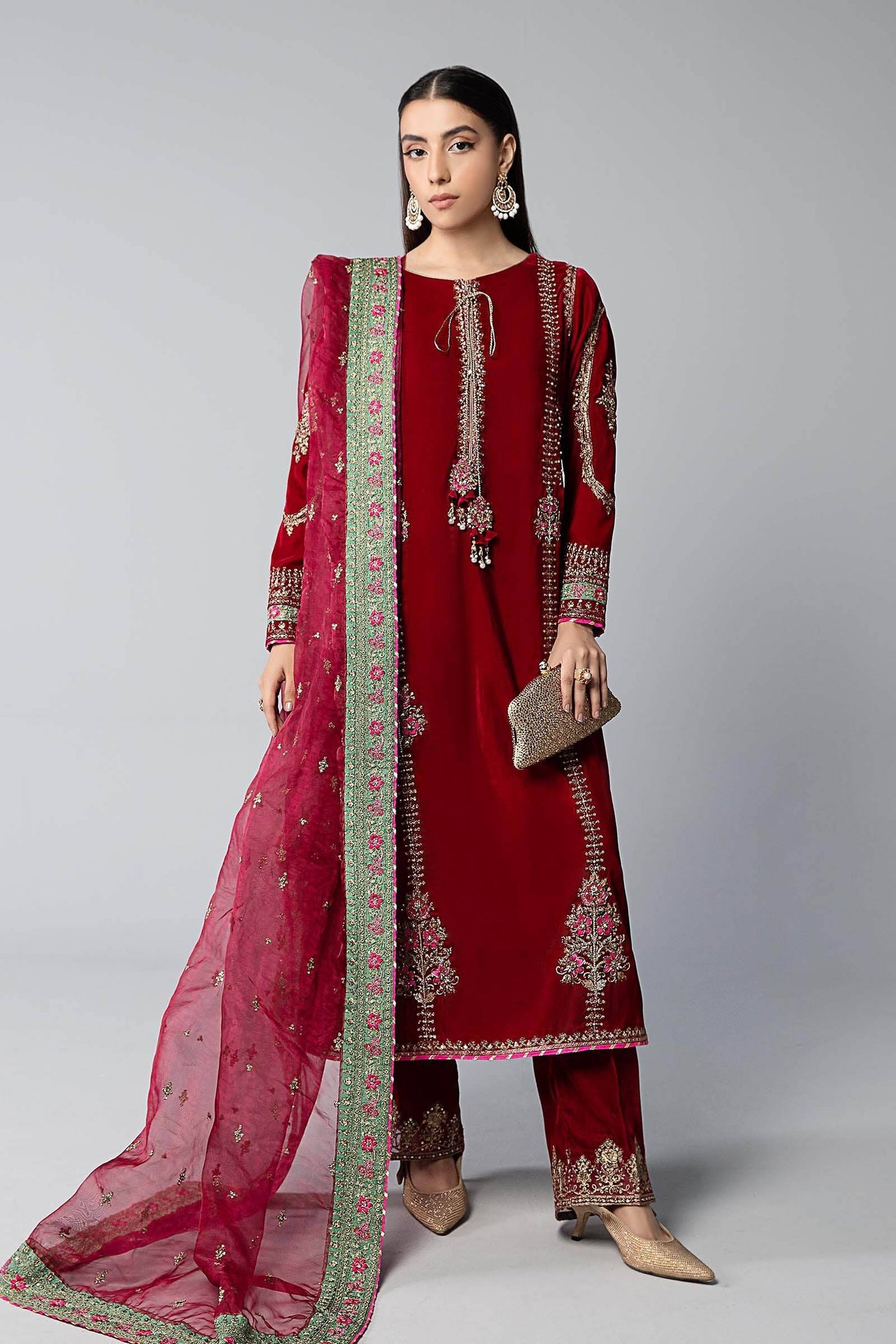 Maira B | Ready to Wear | SF-W24-34 Pink by Maria Faisal - Registered Vendor of : Maria B - type : Wedding Dress - 100% original wedding dresses