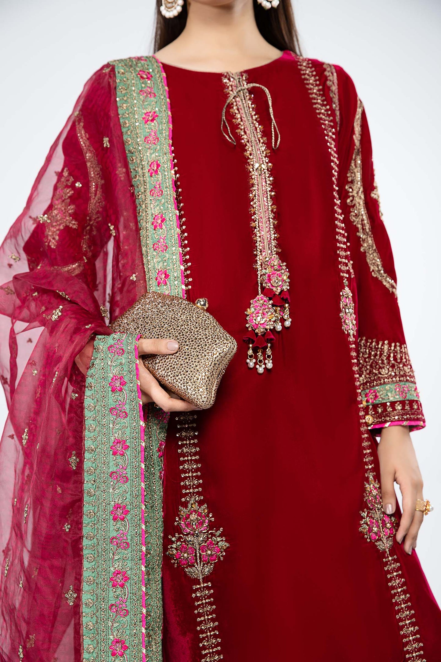 Maira B | Ready to Wear | SF-W24-34 Pink by Maria Faisal - Registered Vendor of : Maria B - type : Wedding Dress - 100% original wedding dresses