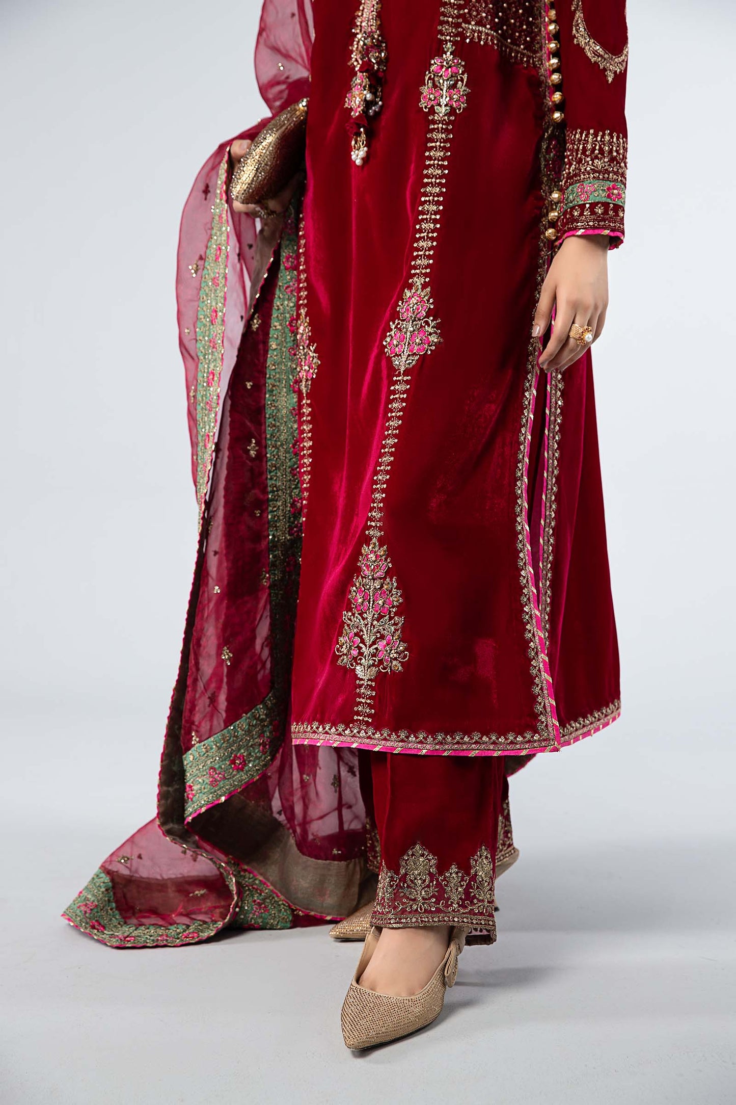 Maira B | Ready to Wear | SF-W24-34 Pink by Maria Faisal - Registered Vendor of : Maria B - type : Wedding Dress - 100% original wedding dresses