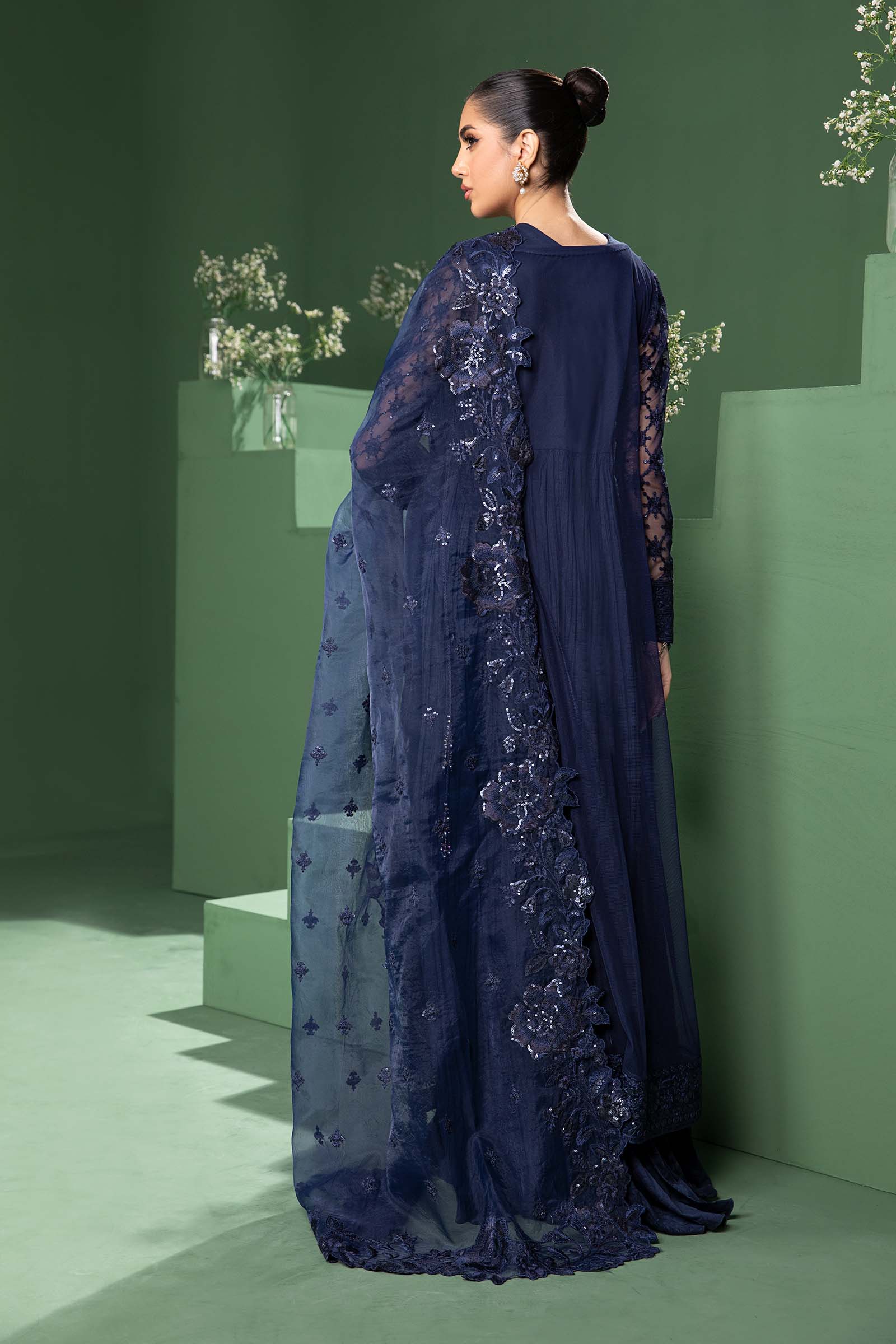 Maira B | Ready to Wear | SF-W24-44 Blue by Maria Faisal - Registered Vendor of : Maria B - type : Wedding Dress - 100% original wedding dresses
