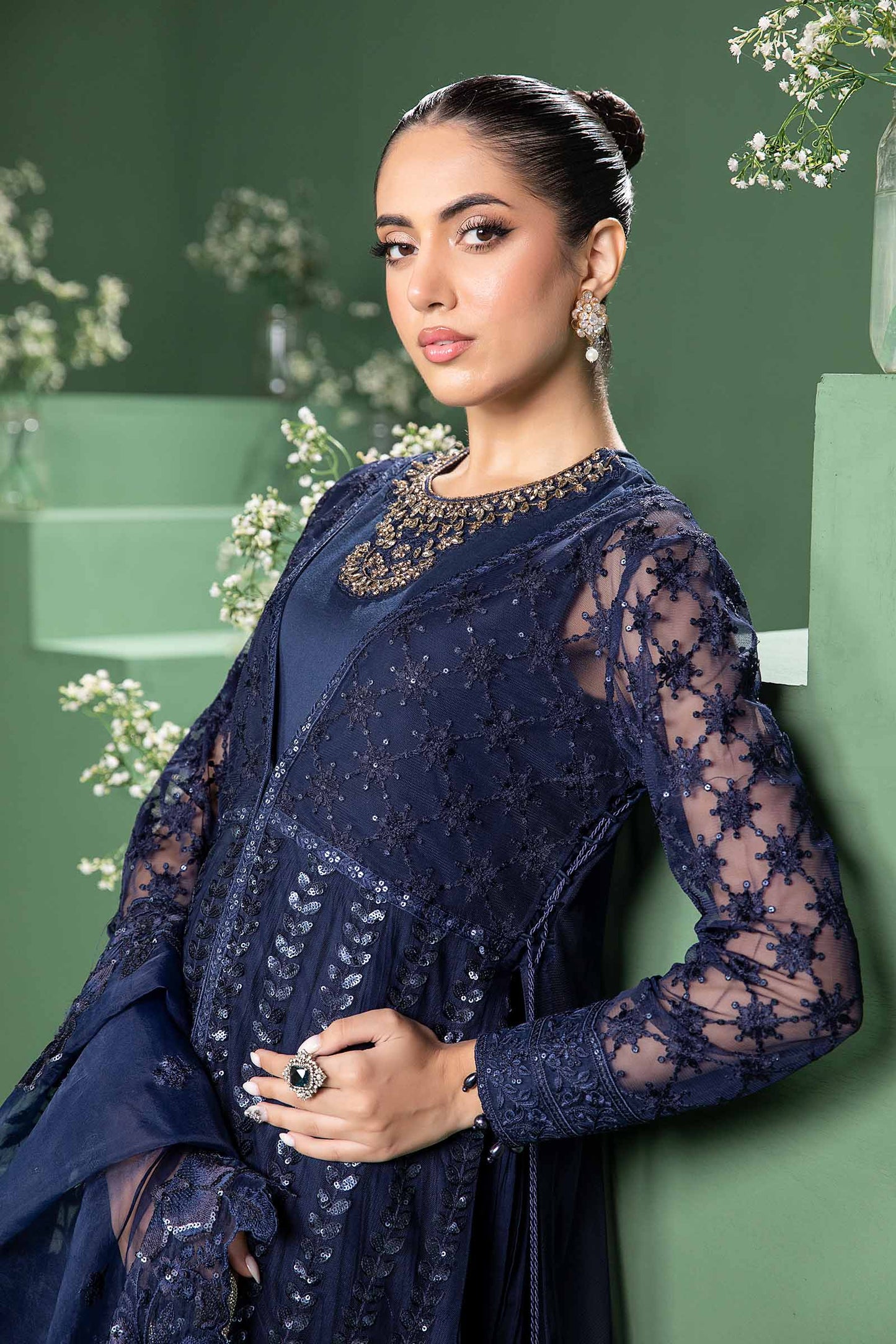 Maira B | Ready to Wear | SF-W24-44 Blue by Maria Faisal - Registered Vendor of : Maria B - type : Wedding Dress - 100% original wedding dresses