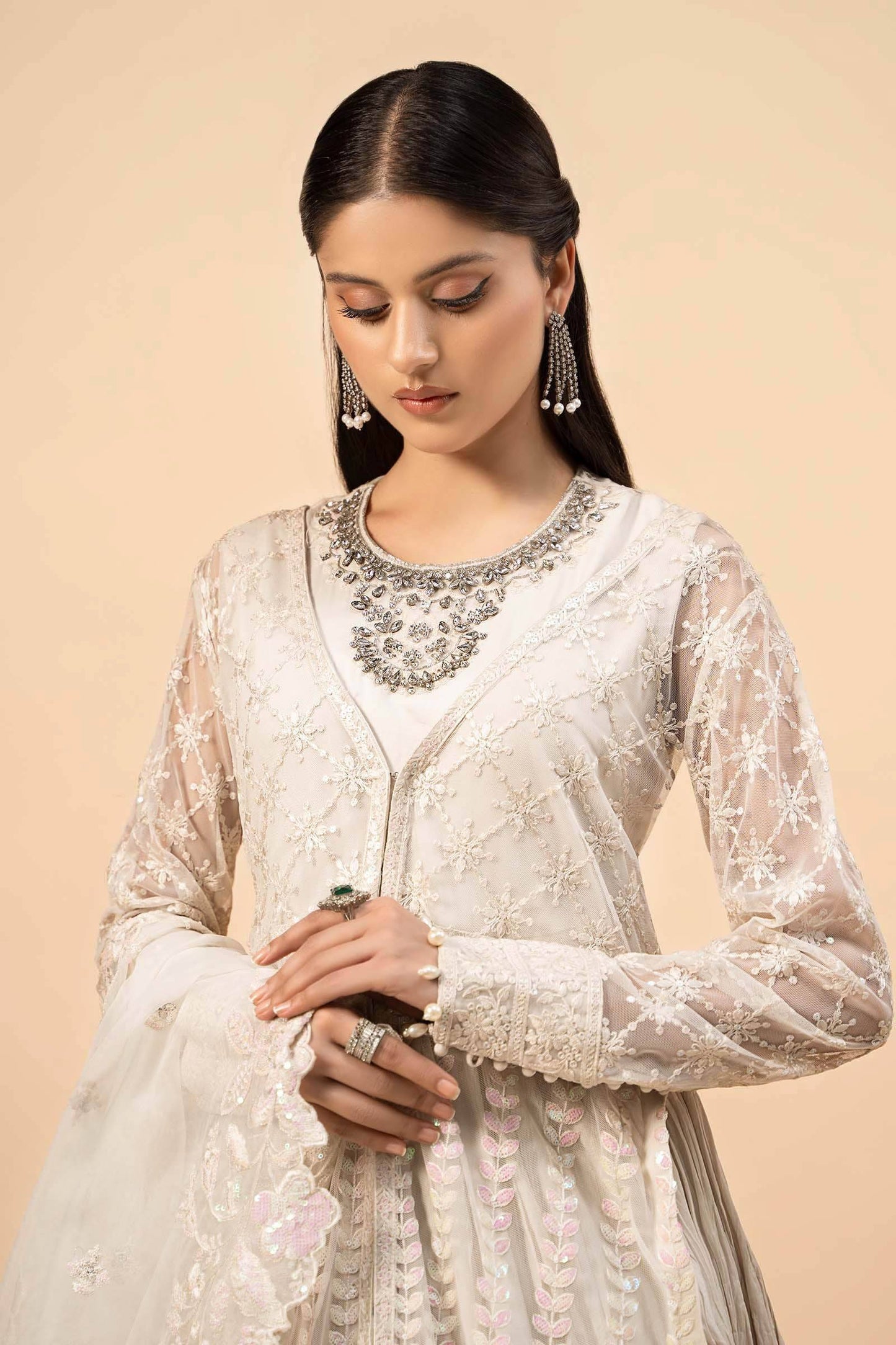 Maira B | Ready to Wear | SF-W24-44 Off White by Maria Faisal - Registered Vendor of : Maria B - type : Wedding Dress - 100% original wedding dresses