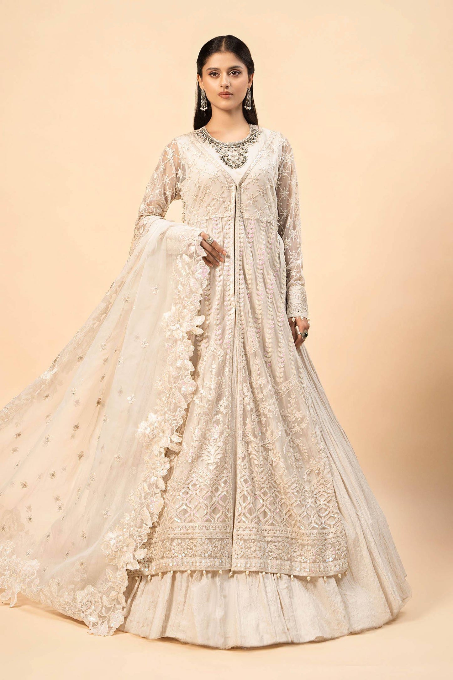 Maira B | Ready to Wear | SF-W24-44 Off White by Maria Faisal - Registered Vendor of : Maria B - type : Wedding Dress - 100% original wedding dresses