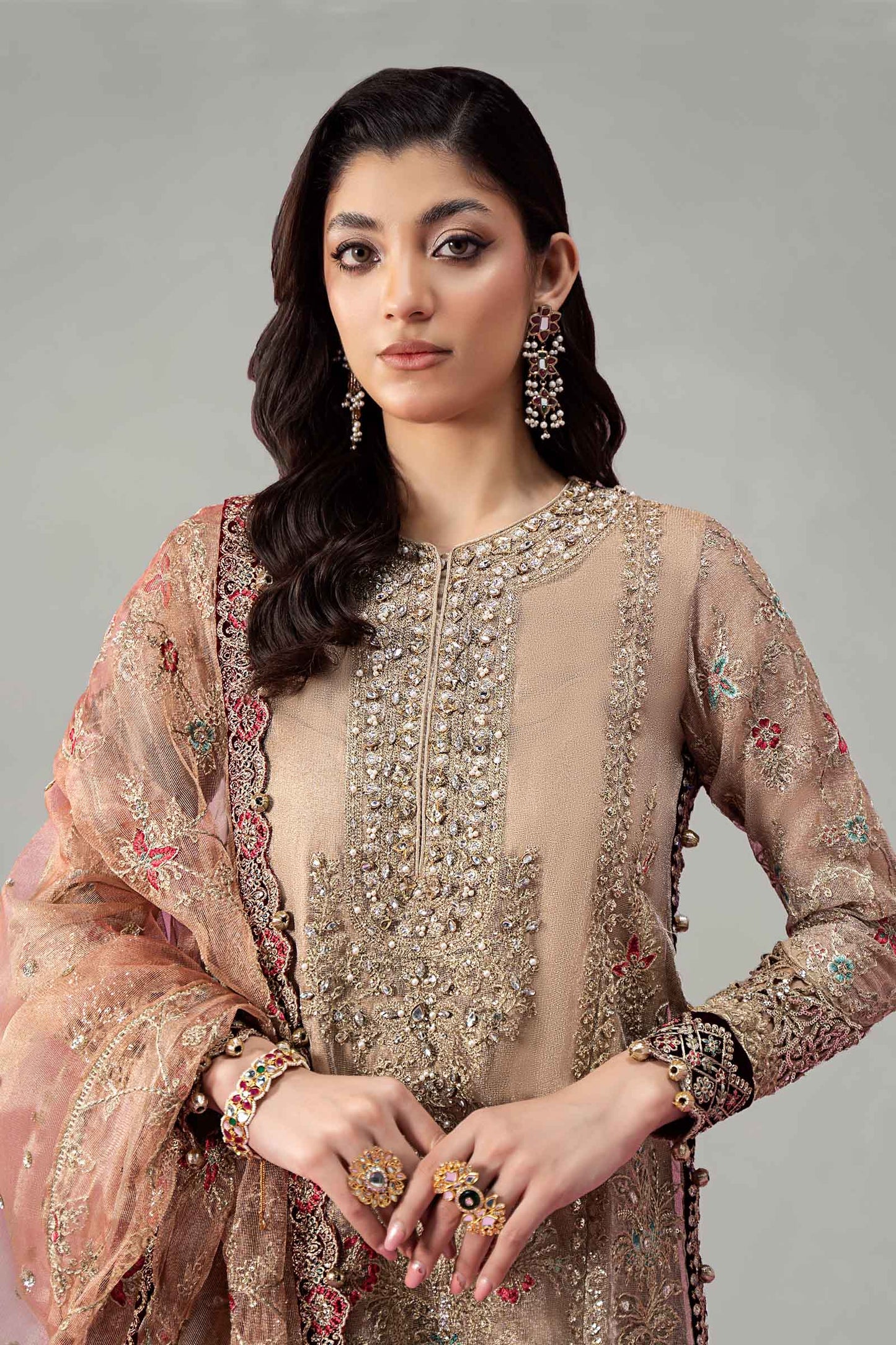 Maira B | Ready to Wear | SF-W24-62 Golden by Maria Faisal - Registered Vendor of : Maria B - type : Wedding Dress - 100% original wedding dresses