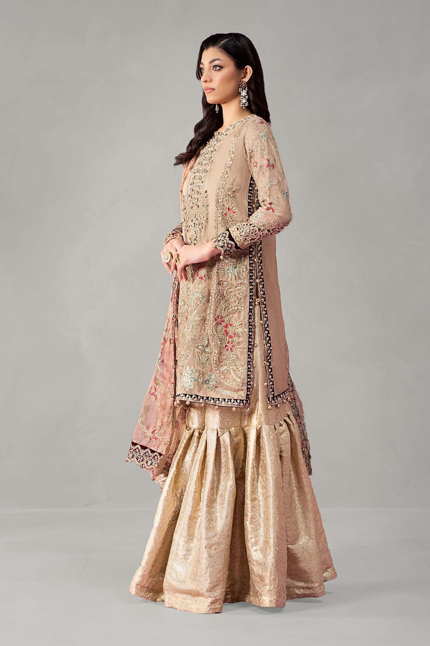 Maira B | Ready to Wear | SF-W24-62 Golden by Maria Faisal - Registered Vendor of : Maria B - type : Wedding Dress - 100% original wedding dresses