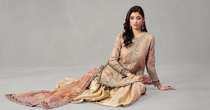 Maira B | Ready to Wear | SF-W24-62 Golden by Maria Faisal - Registered Vendor of : Maria B - type : Wedding Dress - 100% original wedding dresses