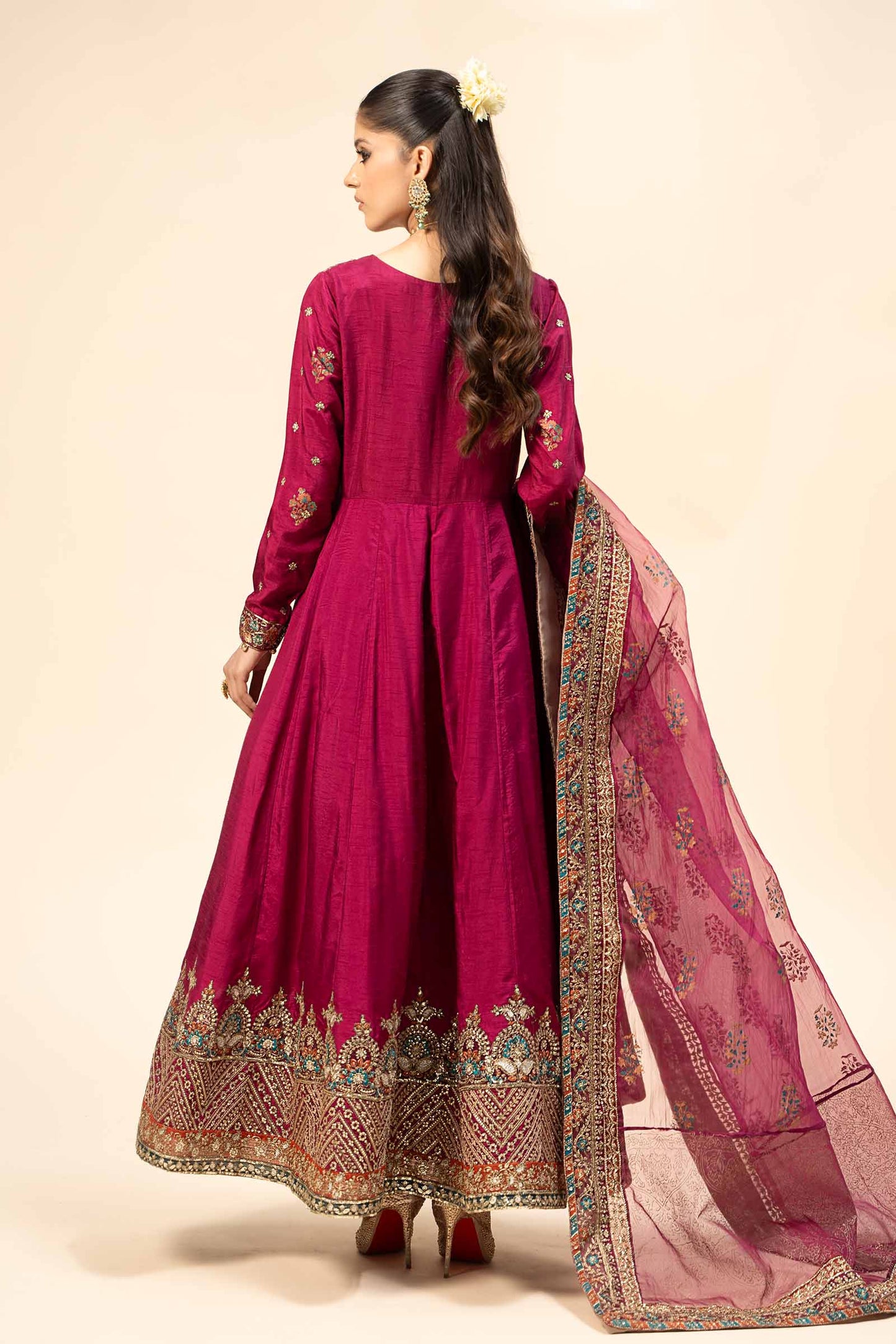 Maira B | Ready to Wear | SF-W24-65 Magenta by Maria Faisal - Registered Vendor of : Maria B - type : Wedding Dress - 100% original wedding dresses