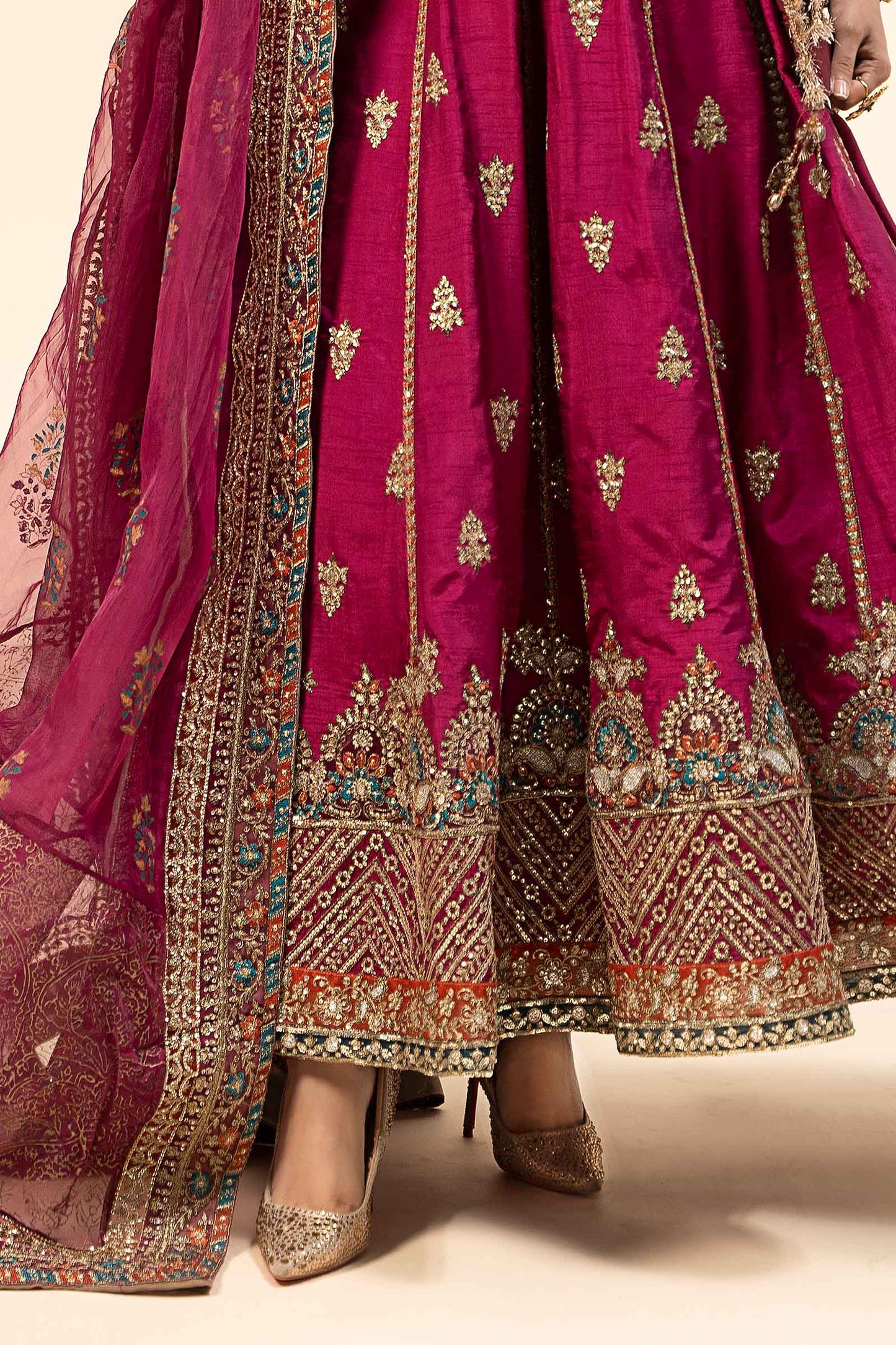 Maira B | Ready to Wear | SF-W24-65 Magenta by Maria Faisal - Registered Vendor of : Maria B - type : Wedding Dress - 100% original wedding dresses