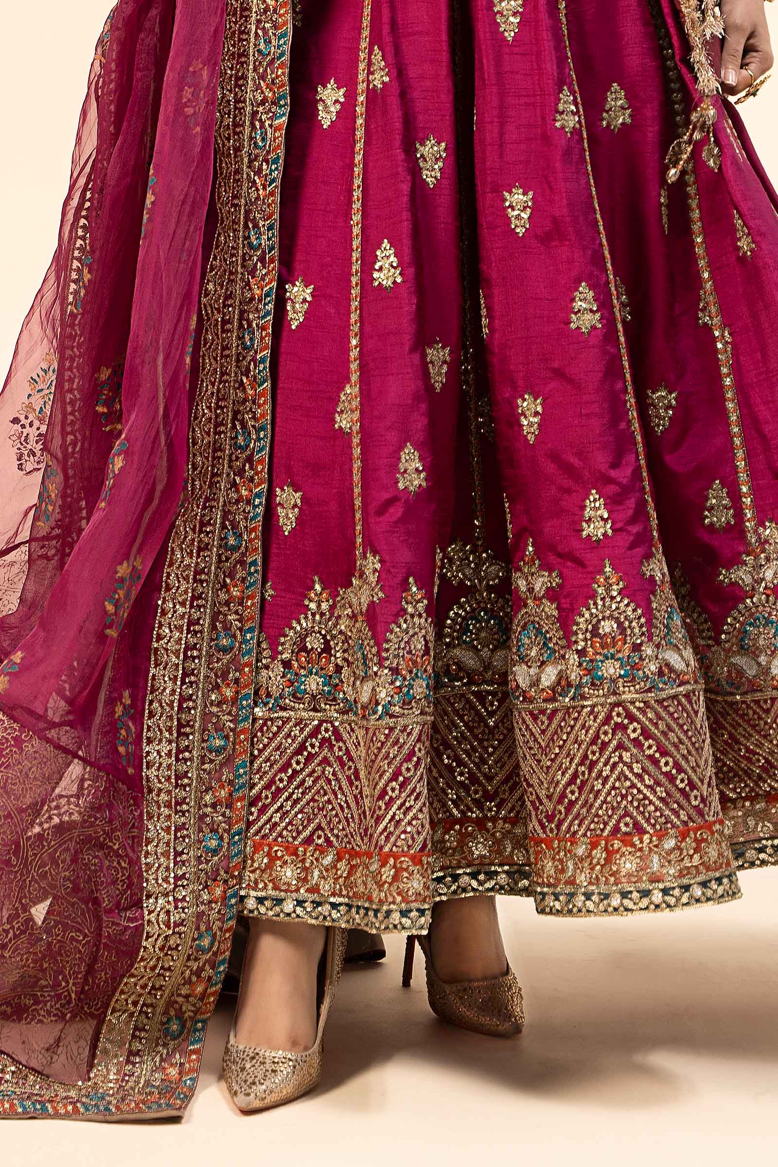 Maira B | Ready to Wear | SF-W24-65 Magenta by Maria Faisal - Registered Vendor of : Maria B - type : Wedding Dress - 100% original wedding dresses