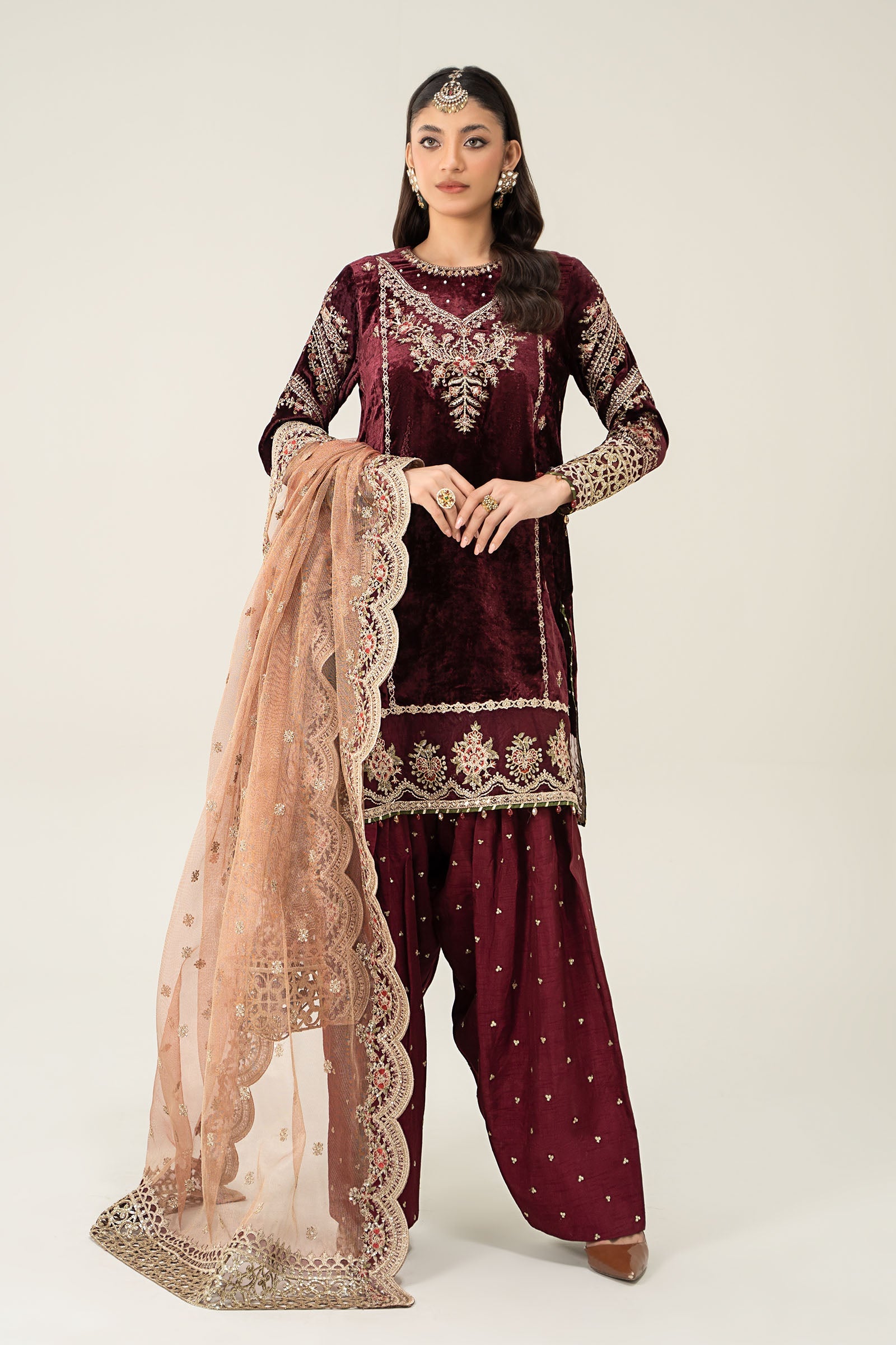 Maira B | Ready to Wear | SF-W24-80 by Maria Faisal - Registered Vendor of : Maria B - type : Wedding Dress - 100% original wedding dresses