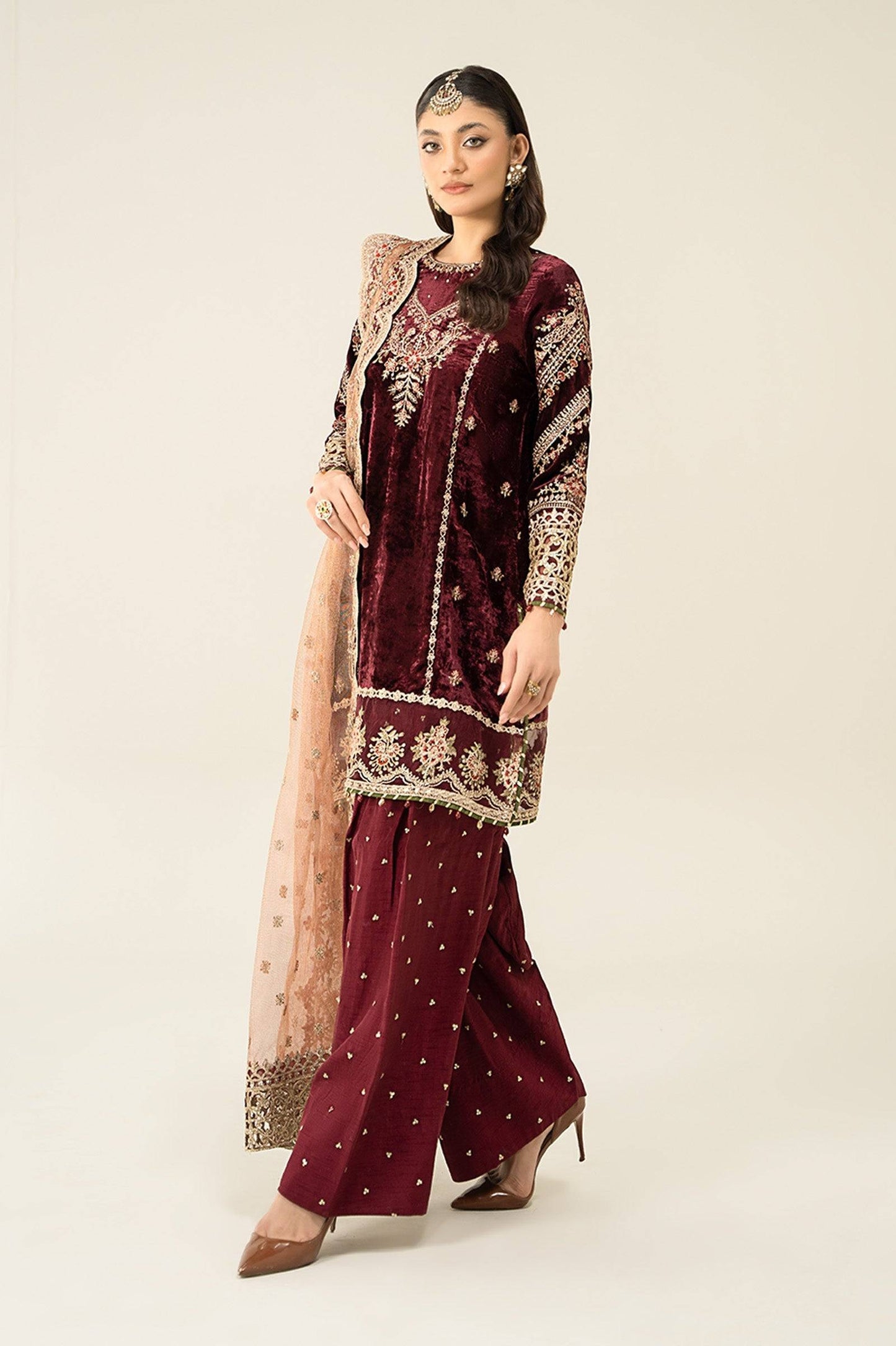 Maira B | Ready to Wear | SF-W24-80 by Maria Faisal - Registered Vendor of : Maria B - type : Wedding Dress - 100% original wedding dresses