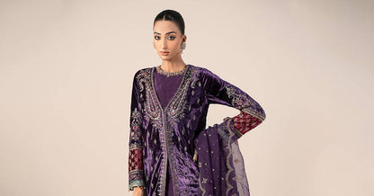 Maira B | Ready to Wear | SF-W24-81 Purple by Maria Faisal - Registered Vendor of : Maria B - type : Wedding Dress - 100% original wedding dresses