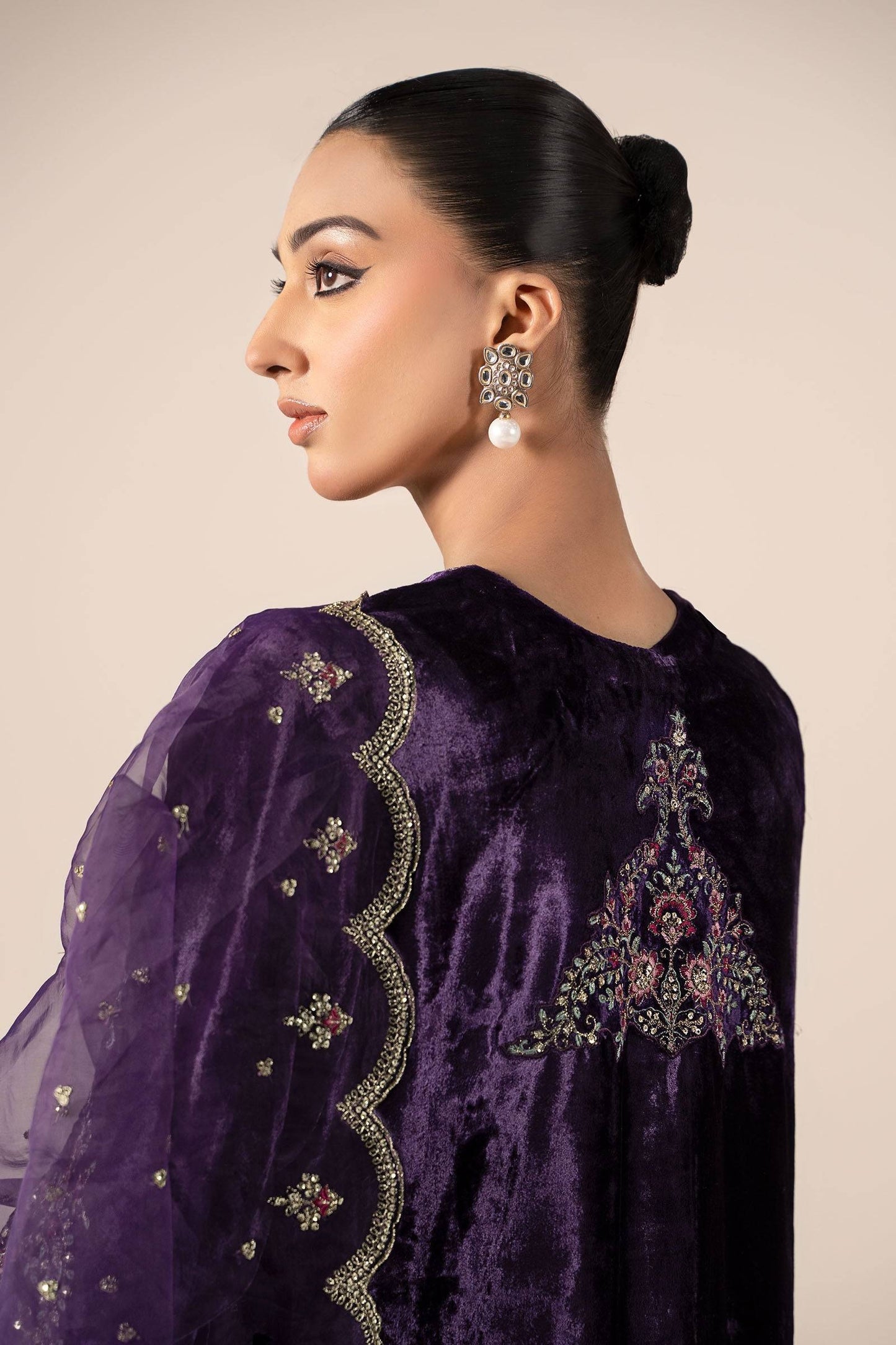 Maira B | Ready to Wear | SF-W24-81 Purple by Maria Faisal - Registered Vendor of : Maria B - type : Wedding Dress - 100% original wedding dresses