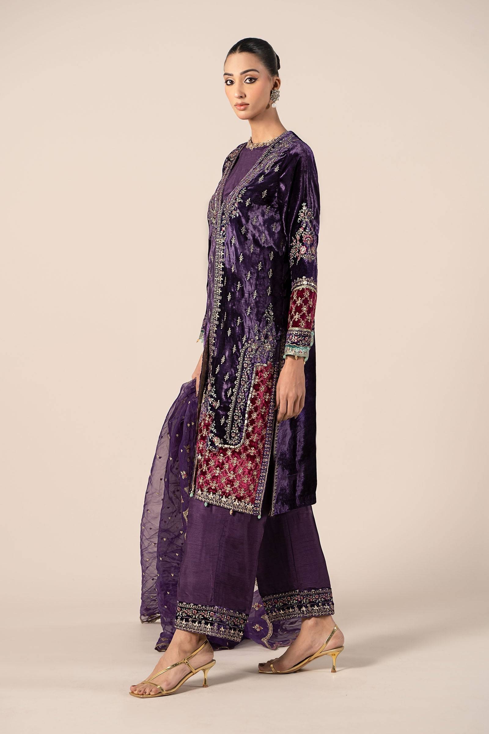 Maira B | Ready to Wear | SF-W24-81 Purple by Maria Faisal - Registered Vendor of : Maria B - type : Wedding Dress - 100% original wedding dresses