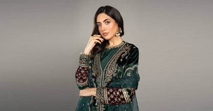 Maira B | Ready to Wear | SF-W24-81 Green by Maria Faisal - Registered Vendor of : Maria B - type : Wedding Dress - 100% original wedding dresses