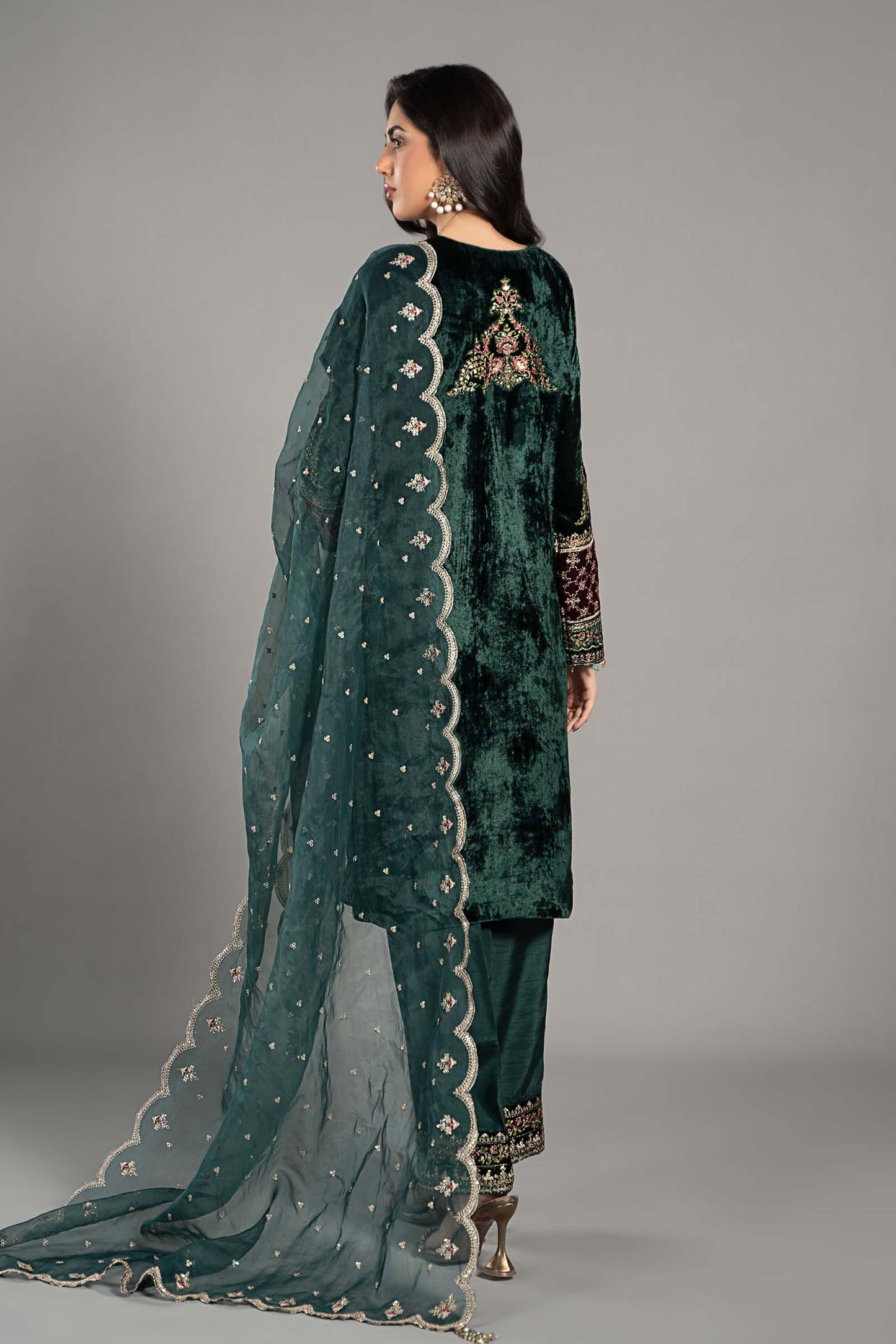 Maira B | Ready to Wear | SF-W24-81 Green by Maria Faisal - Registered Vendor of : Maria B - type : Wedding Dress - 100% original wedding dresses