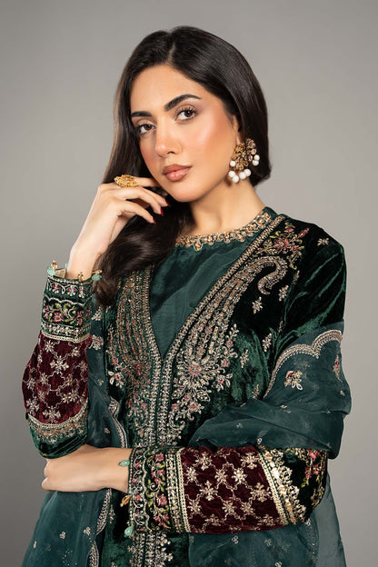 Maira B | Ready to Wear | SF-W24-81 Green by Maria Faisal - Registered Vendor of : Maria B - type : Wedding Dress - 100% original wedding dresses