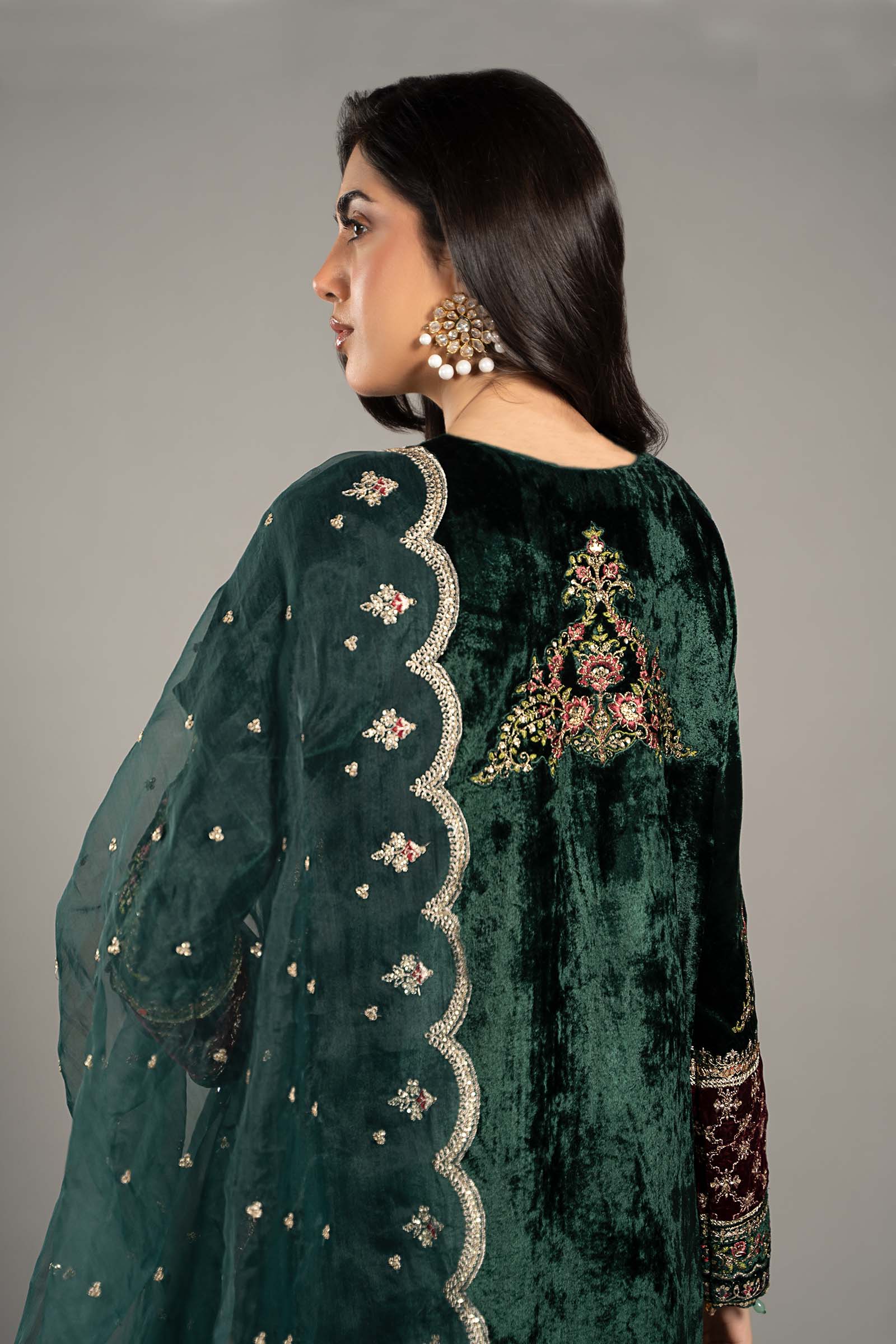 Maira B | Ready to Wear | SF-W24-81 Green by Maria Faisal - Registered Vendor of : Maria B - type : Wedding Dress - 100% original wedding dresses