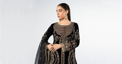 Maira B | Ready to Wear | SF-W24-87 Black by Maria Faisal - Registered Vendor of : Maria B - type : Wedding Dress - 100% original wedding dresses
