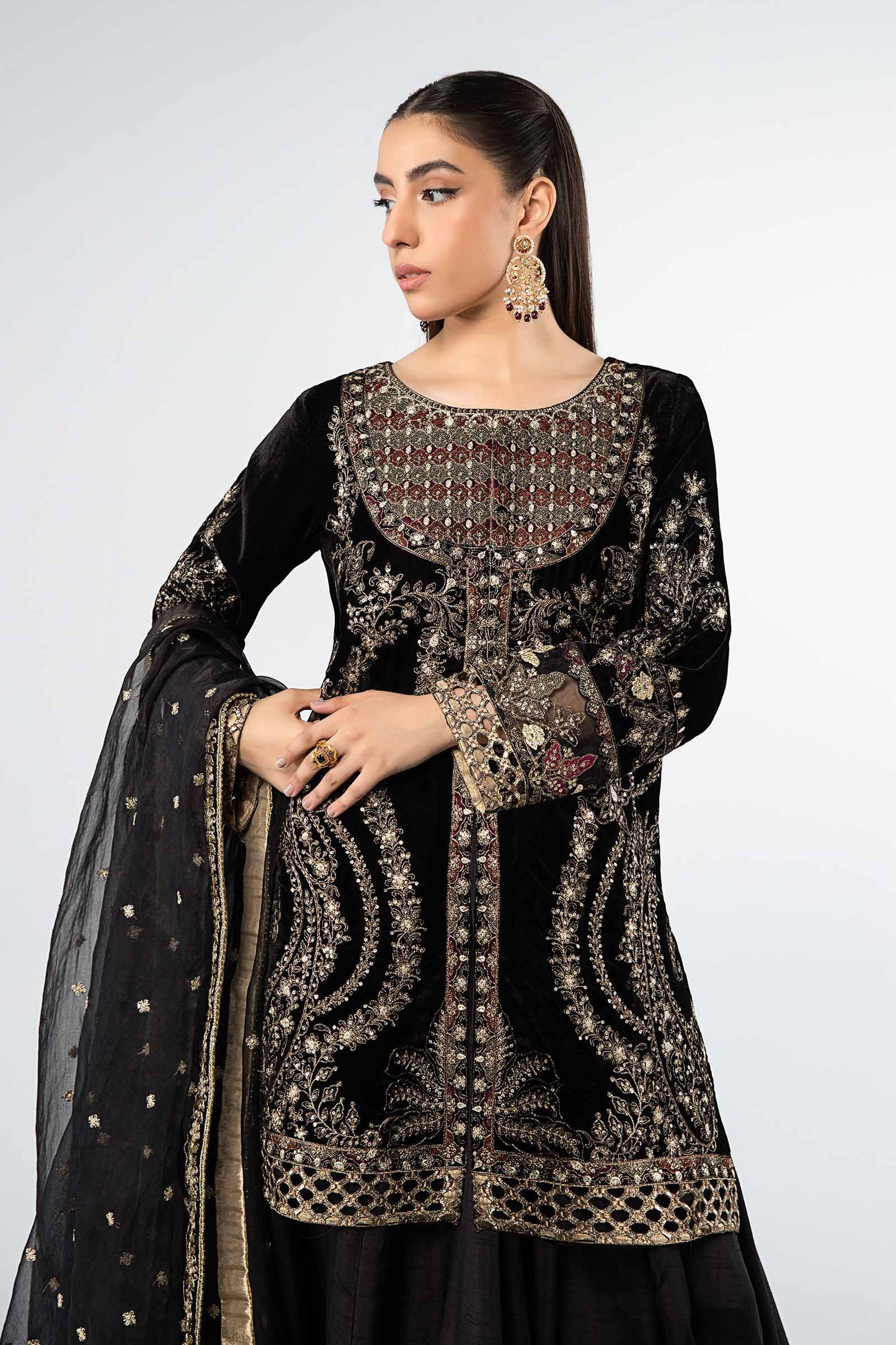 Maira B | Ready to Wear | SF-W24-87 Black by Maria Faisal - Registered Vendor of : Maria B - type : Wedding Dress - 100% original wedding dresses