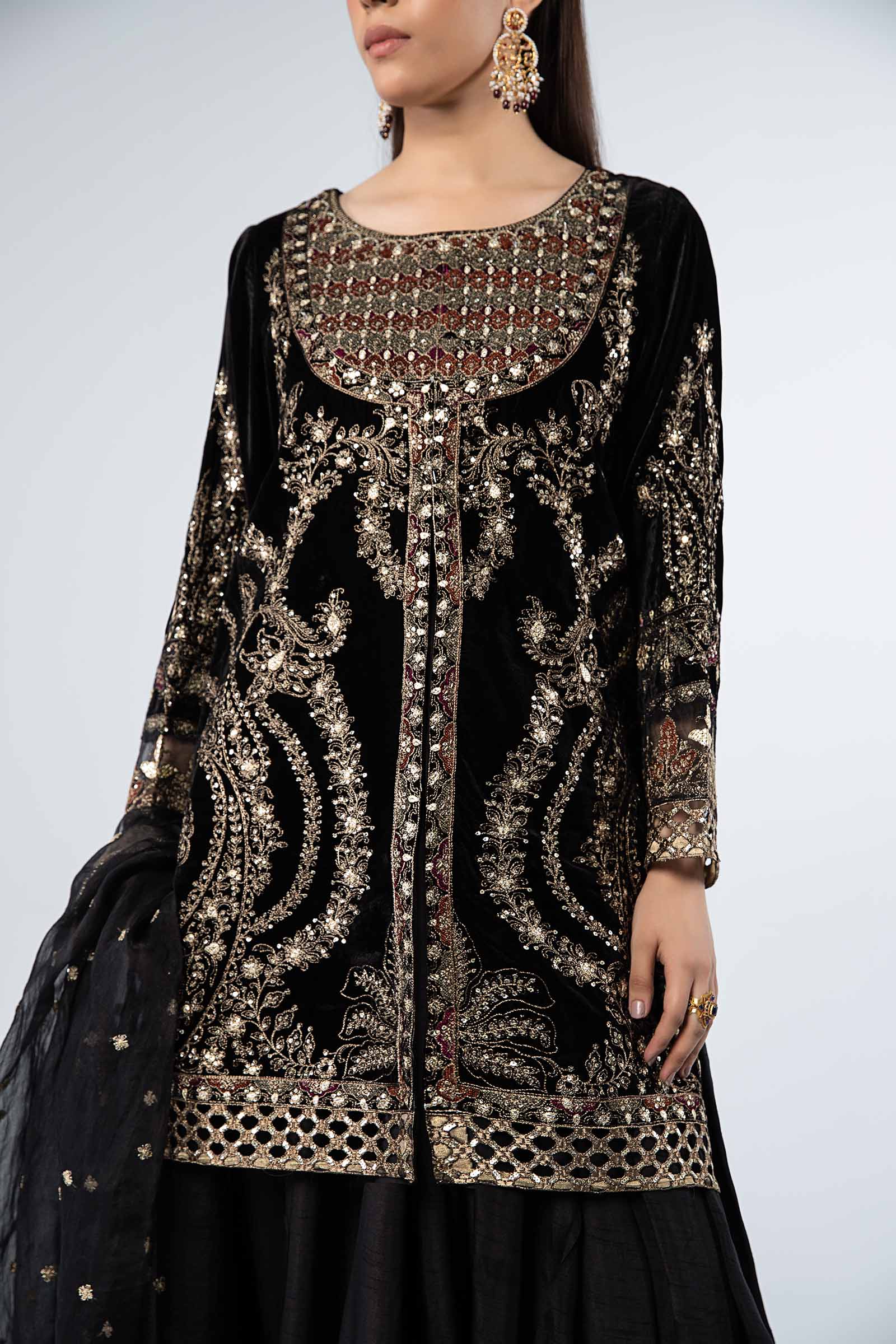 Maira B | Ready to Wear | SF-W24-87 Black by Maria Faisal - Registered Vendor of : Maria B - type : Wedding Dress - 100% original wedding dresses