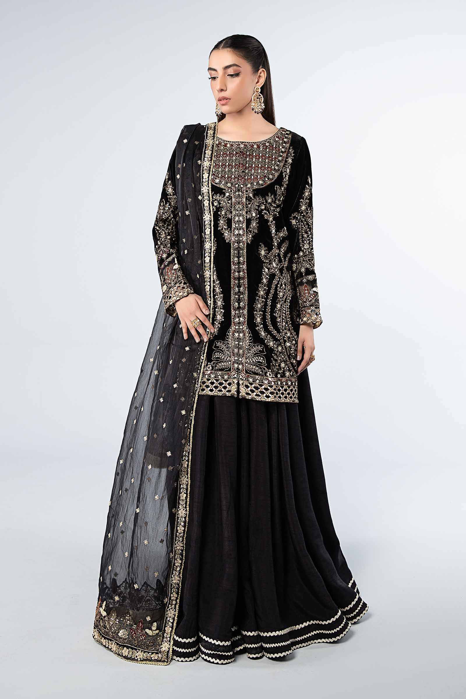 Maira B | Ready to Wear | SF-W24-87 Black by Maria Faisal - Registered Vendor of : Maria B - type : Wedding Dress - 100% original wedding dresses