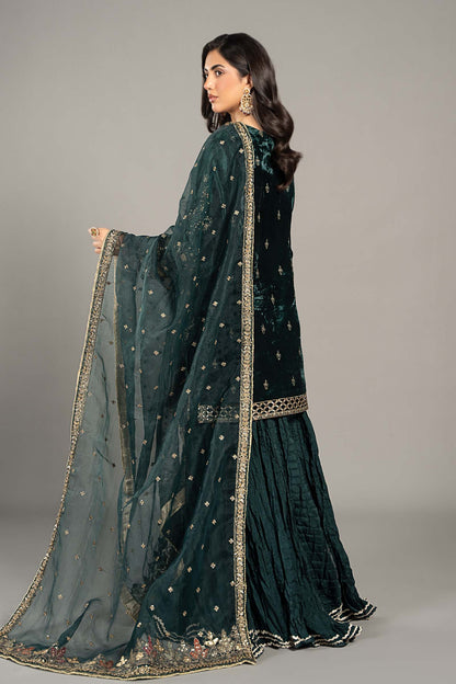 Maira B | Ready to Wear | SF-W24-87 Teal by Maria Faisal - Registered Vendor of : Maria B - type : Wedding Dress - 100% original wedding dresses
