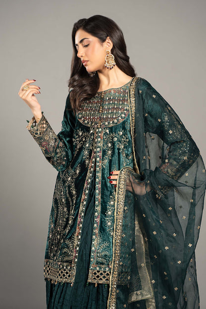 Maira B | Ready to Wear | SF-W24-87 Teal by Maria Faisal - Registered Vendor of : Maria B - type : Wedding Dress - 100% original wedding dresses