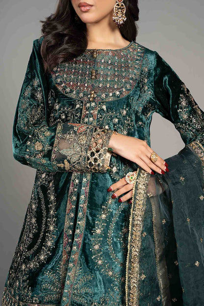 Maira B | Ready to Wear | SF-W24-87 Teal by Maria Faisal - Registered Vendor of : Maria B - type : Wedding Dress - 100% original wedding dresses