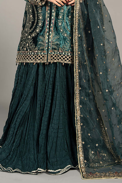 Maira B | Ready to Wear | SF-W24-87 Teal by Maria Faisal - Registered Vendor of : Maria B - type : Wedding Dress - 100% original wedding dresses