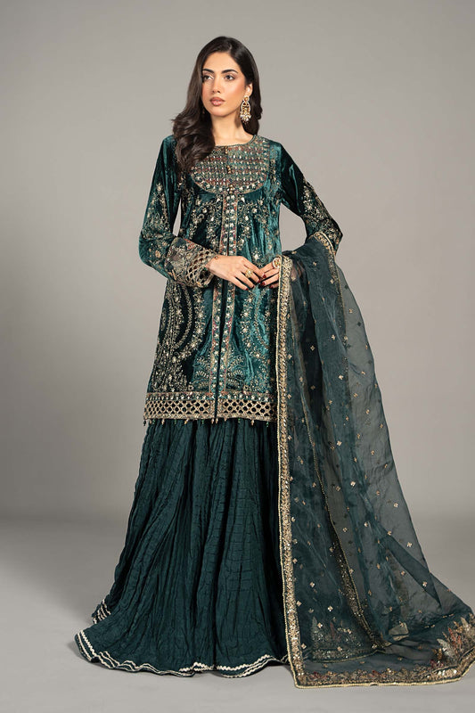 Maira B | Ready to Wear | SF-W24-87 Teal by Maria Faisal - Registered Vendor of : Maria B - type : Wedding Dress - 100% original wedding dresses