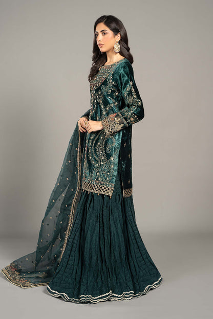 Maira B | Ready to Wear | SF-W24-87 Teal by Maria Faisal - Registered Vendor of : Maria B - type : Wedding Dress - 100% original wedding dresses