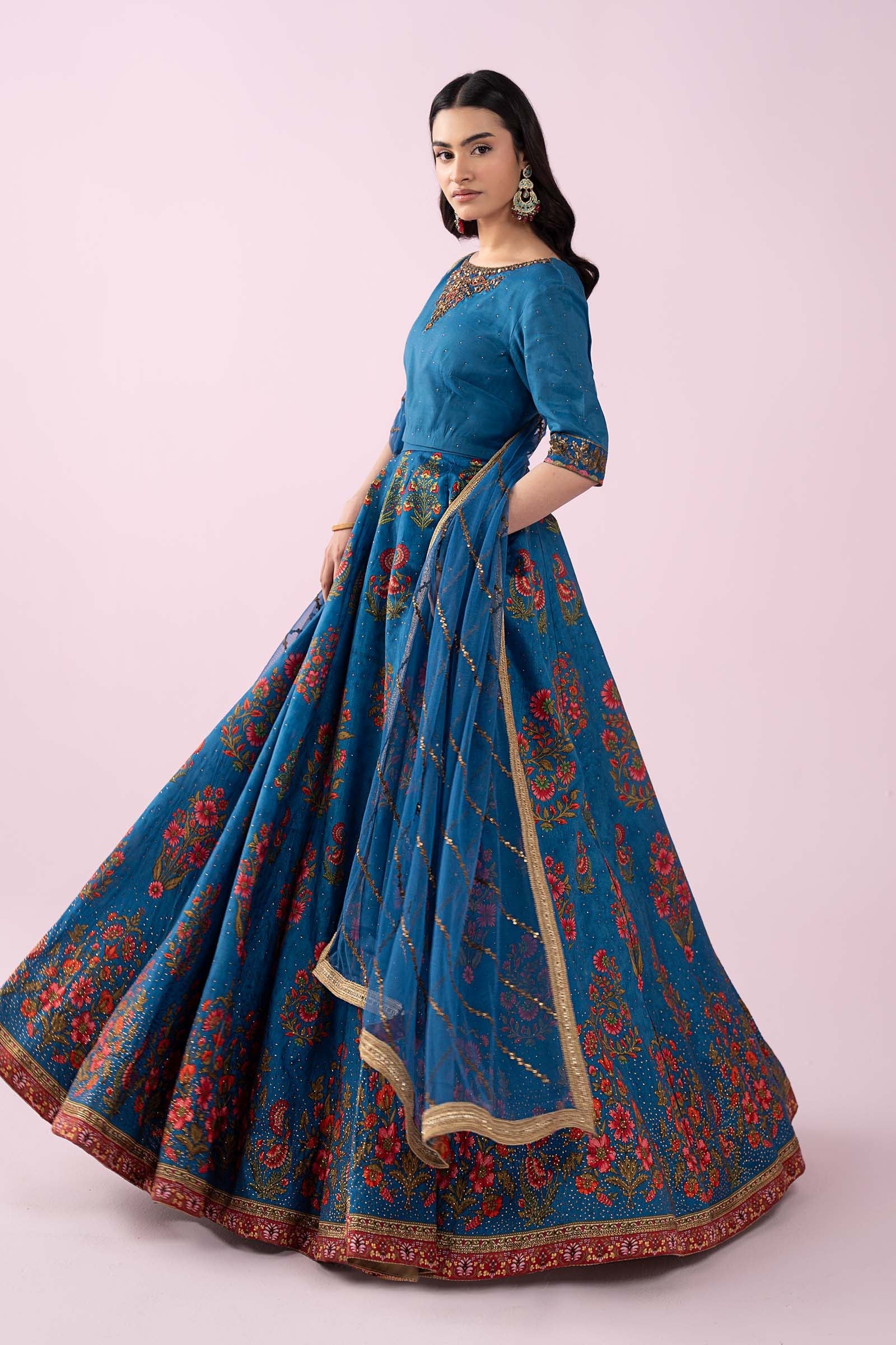 Maria B | Luxury Formals | SF-EF26-04-Blue - Formal Dress - available at Maria Faisal in UK and USA.