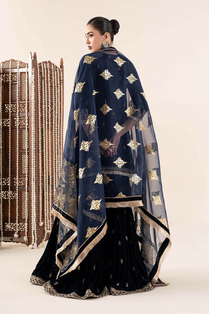 Maria B | Pre Fall 25 | SF-W25-43-Navy Blue - Casual Dress - available at Maria Faisal in UK and USA.