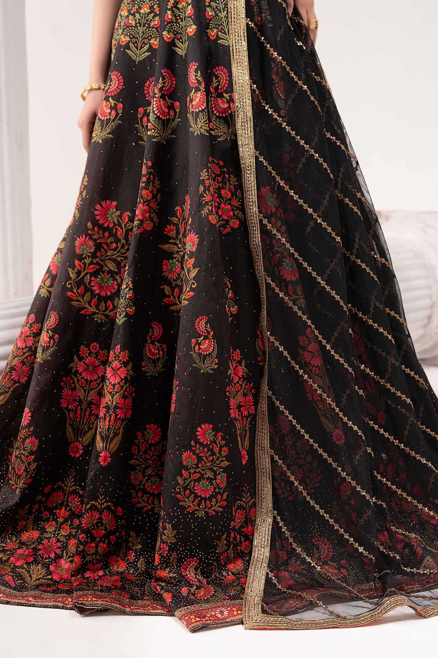 Maria B | Luxury Formals | SF-EF26-04-Black - Formal Dress - available at Maria Faisal in UK and USA.