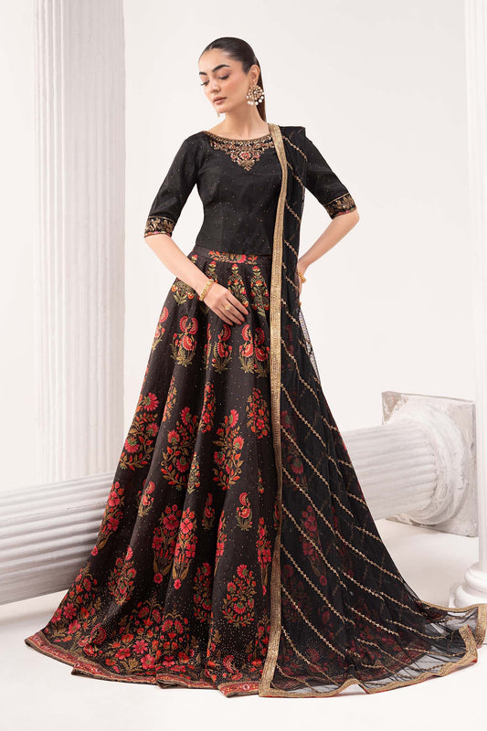 Maria B | Luxury Formals | SF-EF26-04-Black - Formal Dress - available at Maria Faisal in UK and USA.