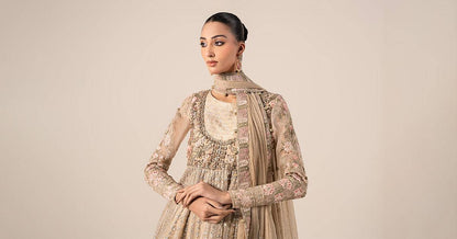 Maira B | Ready to Wear | SF-EF25-43 Coffee by Maria Faisal - Registered Vendor of : Maria B - type : Wedding Dress - 100% original wedding dresses