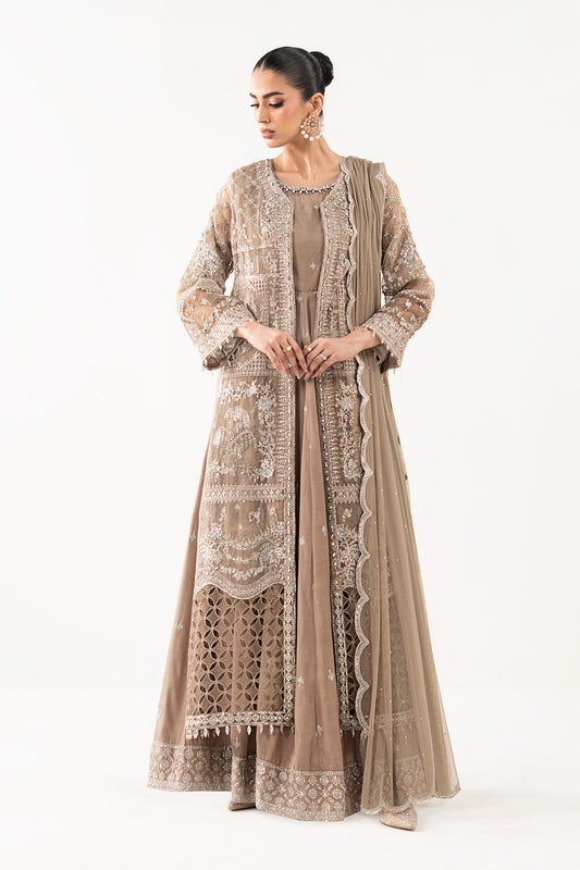 Maria B | Luxury Formals | SF-EF26-05-Coffee - Formal Dress - available at Maria Faisal in UK and USA.