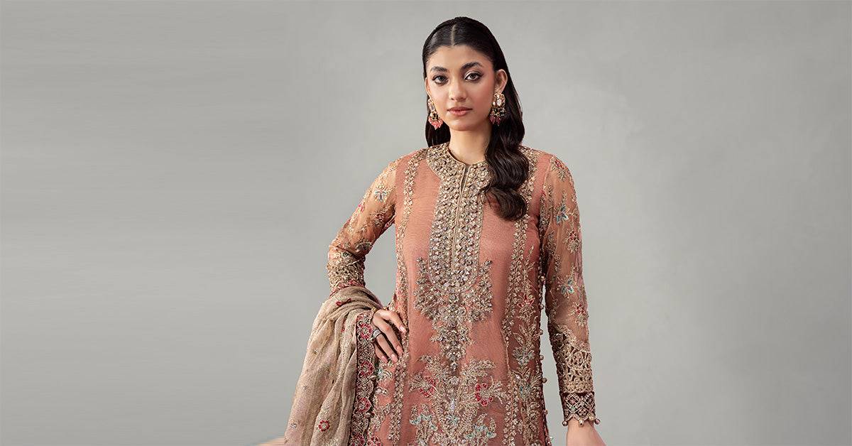 Maira B | Ready to Wear | SF-W24-62 Pink by Maria Faisal - Registered Vendor of : Maria B - type : Wedding Dress - 100% original wedding dresses