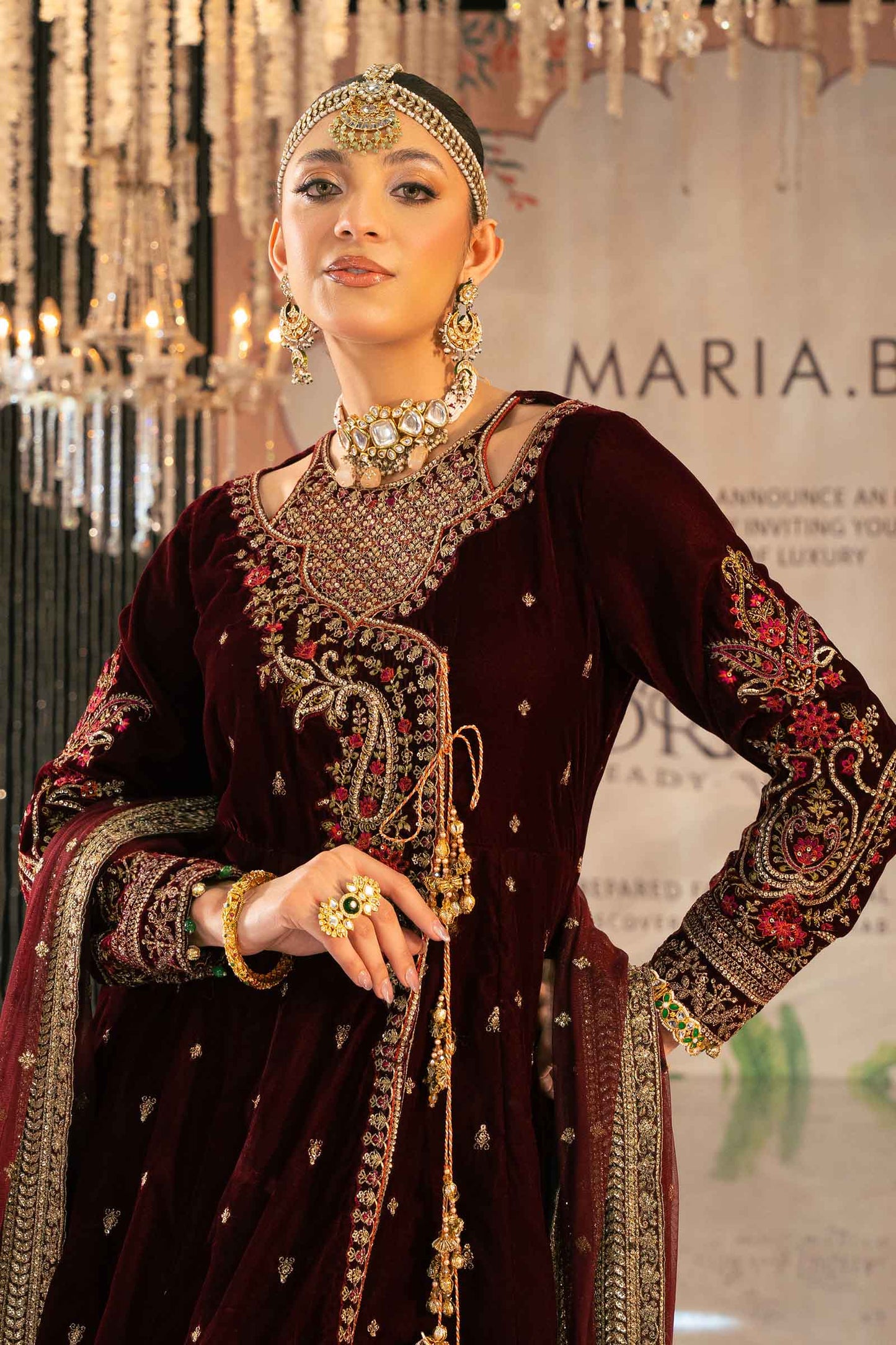 Maira B | Ready to Wear | SF-W24-02 Maroon by Maria Faisal - Registered Vendor of : Maria B - type : Wedding Dress - 100% original wedding dresses
