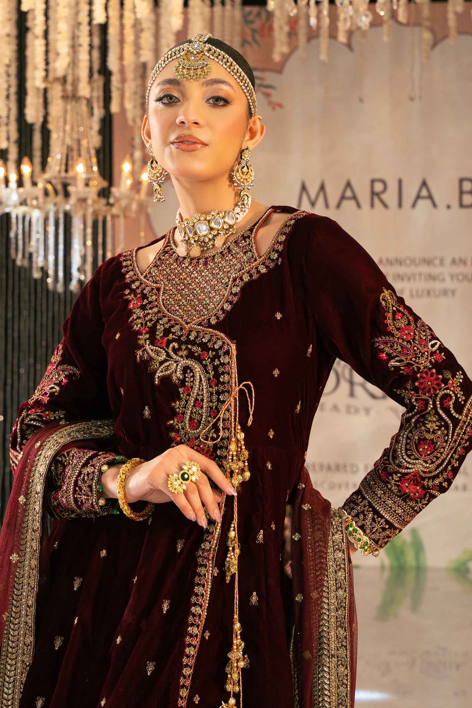 Maira B | Ready to Wear | SF-W24-02 Maroon by Maria Faisal - Registered Vendor of : Maria B - type : Wedding Dress - 100% original wedding dresses