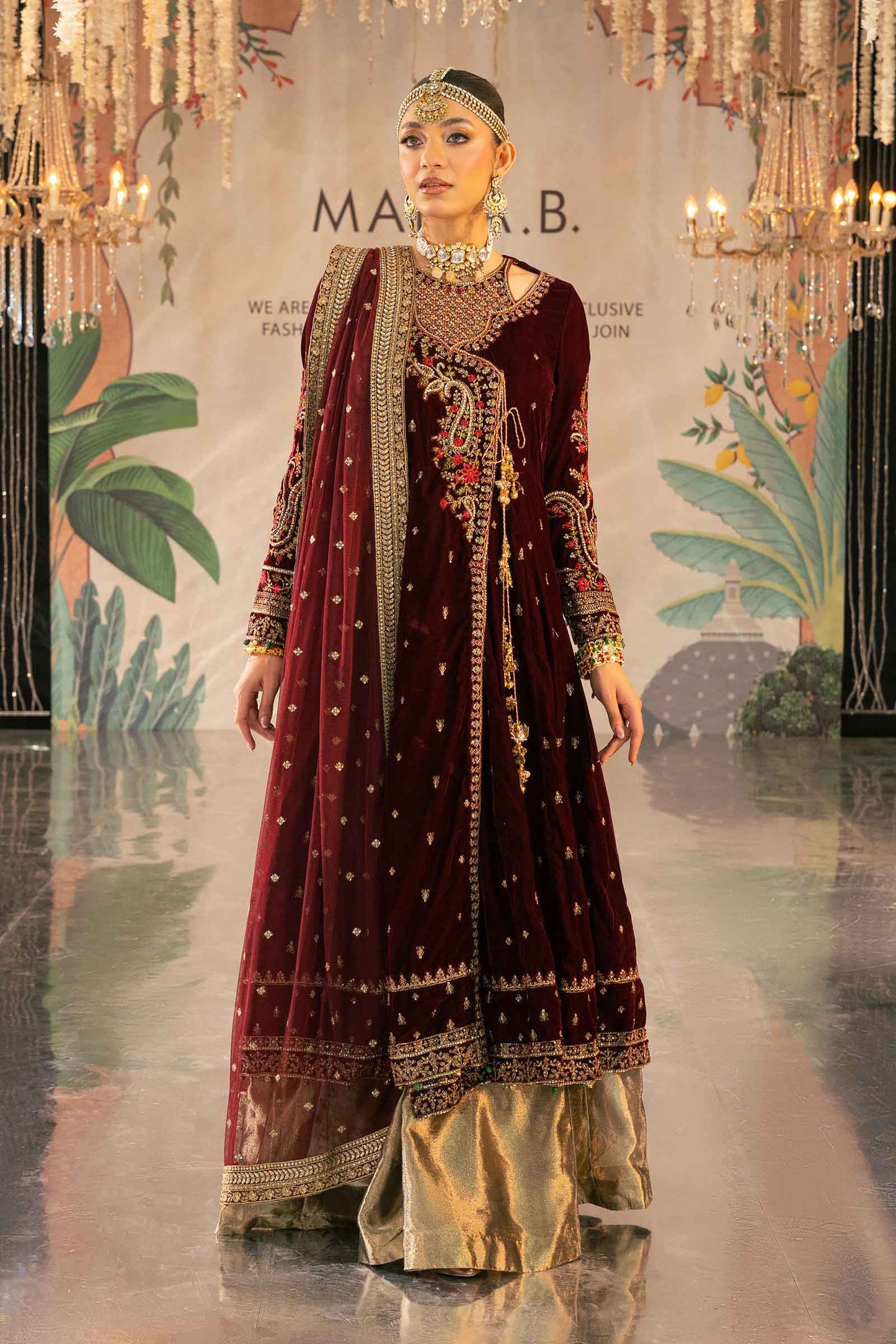 Maira B | Ready to Wear | SF-W24-02 Maroon by Maria Faisal - Registered Vendor of : Maria B - type : Wedding Dress - 100% original wedding dresses