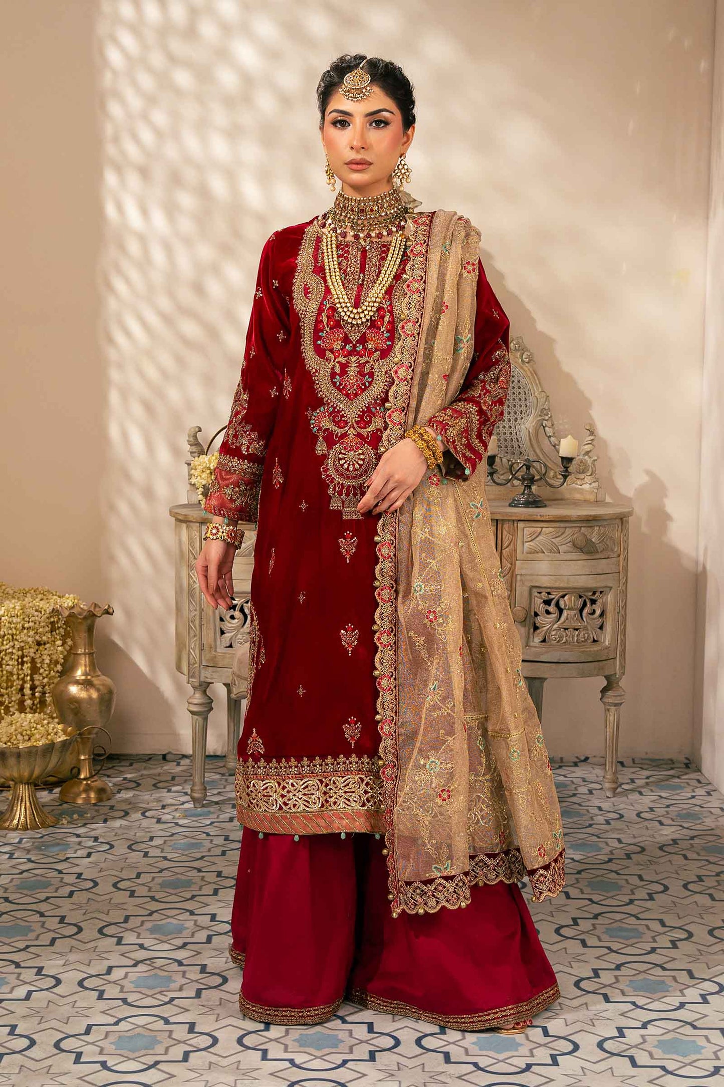 Maira B | Ready to Wear | SF-W24-29 Pink by Maria Faisal - Registered Vendor of : Maria B - type : Wedding Dress - 100% original wedding dresses