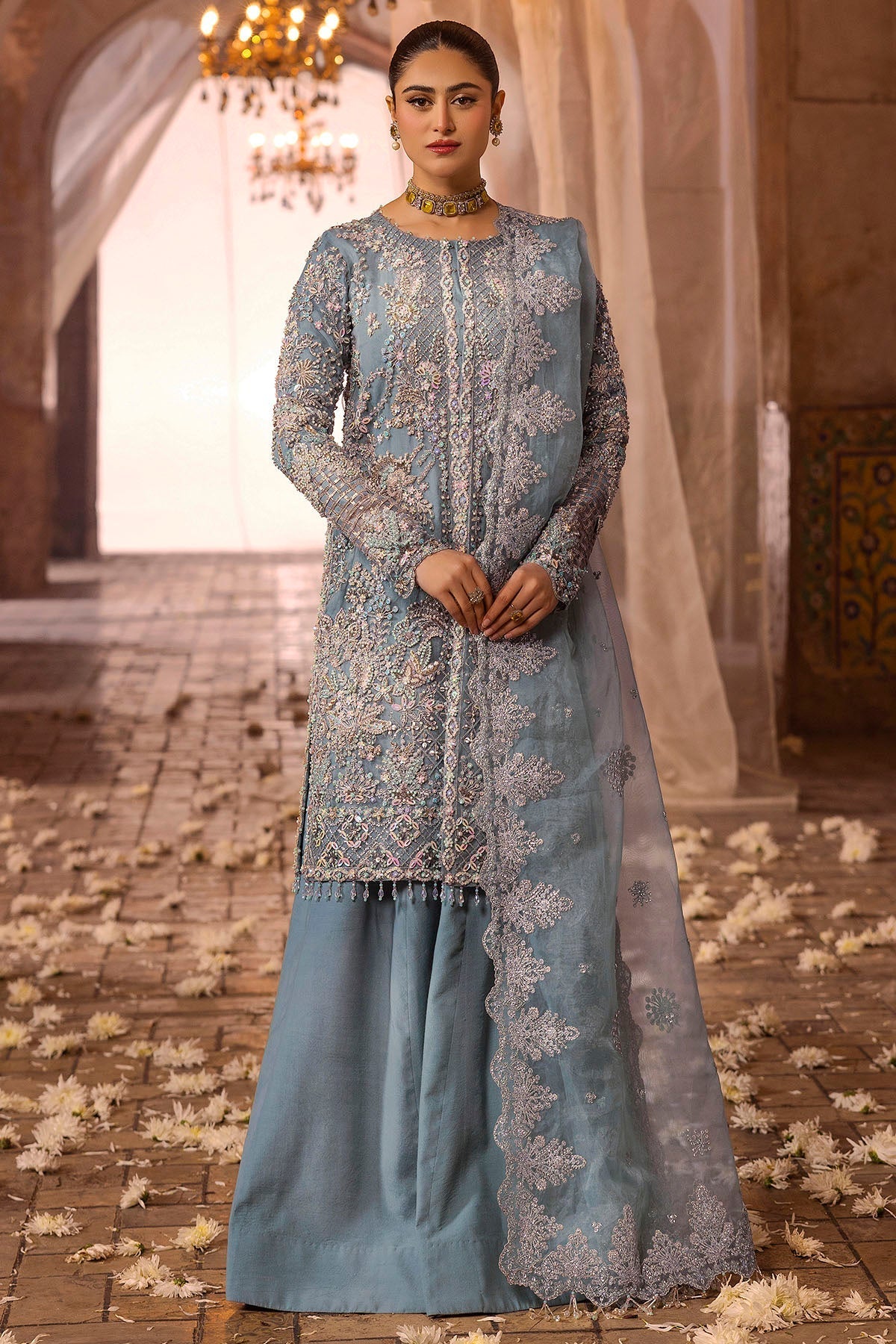 Motifz | Bridal Couture | 0014-FIROZEH EMBROIDERED ORGANZA STITCHED by Maria Faisal - Registered Vendor of : Motifz - type : Ladies Clothes - 100% original wedding dresses