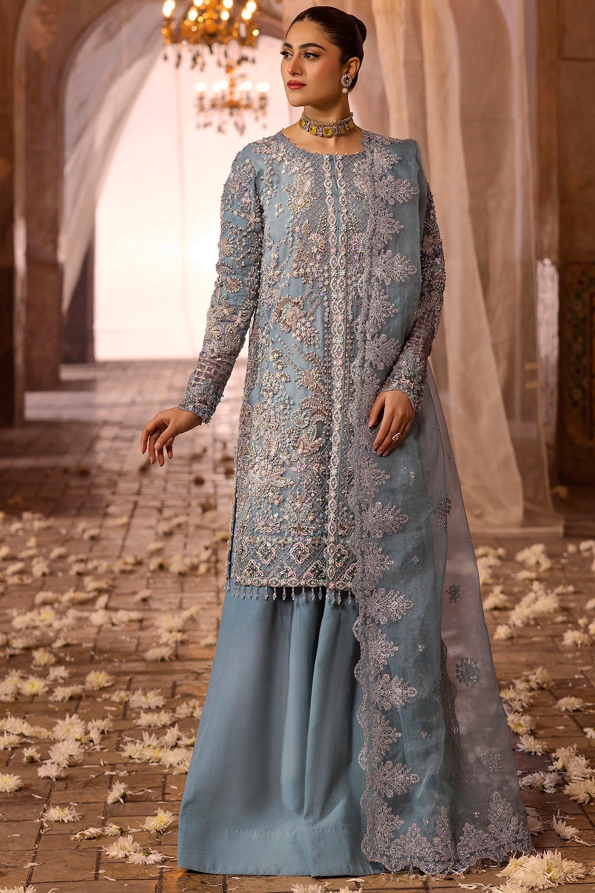 Motifz | Bridal Couture | 0014-FIROZEH EMBROIDERED ORGANZA STITCHED by Maria Faisal - Registered Vendor of : Motifz - type : Ladies Clothes - 100% original wedding dresses