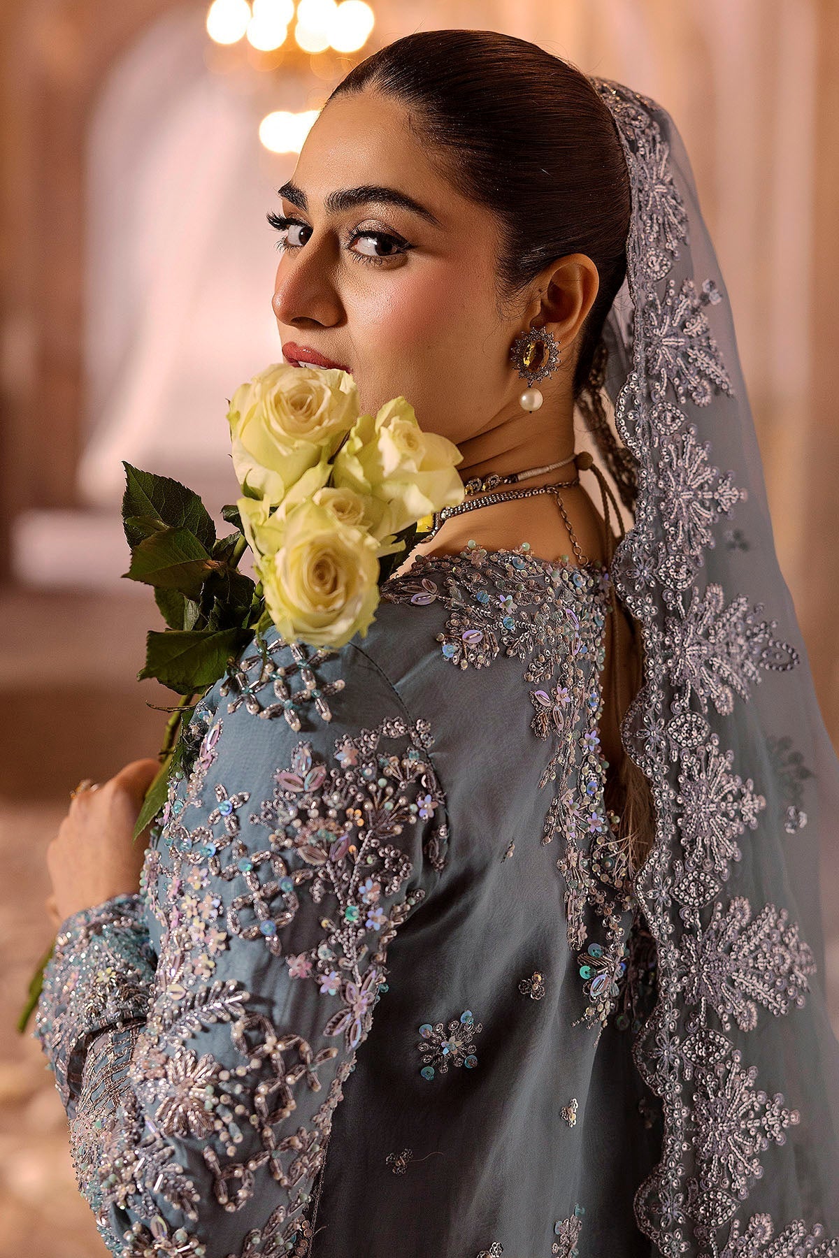 Motifz | Bridal Couture | 0014-FIROZEH EMBROIDERED ORGANZA STITCHED by Maria Faisal - Registered Vendor of : Motifz - type : Ladies Clothes - 100% original wedding dresses